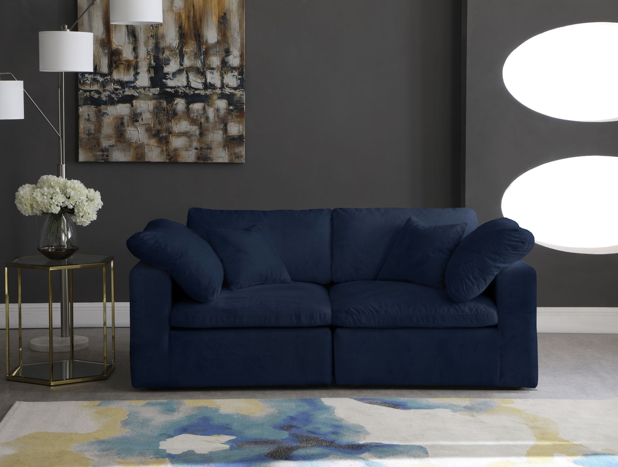 Cozy 80" Velvet Comfort Modular Sofa