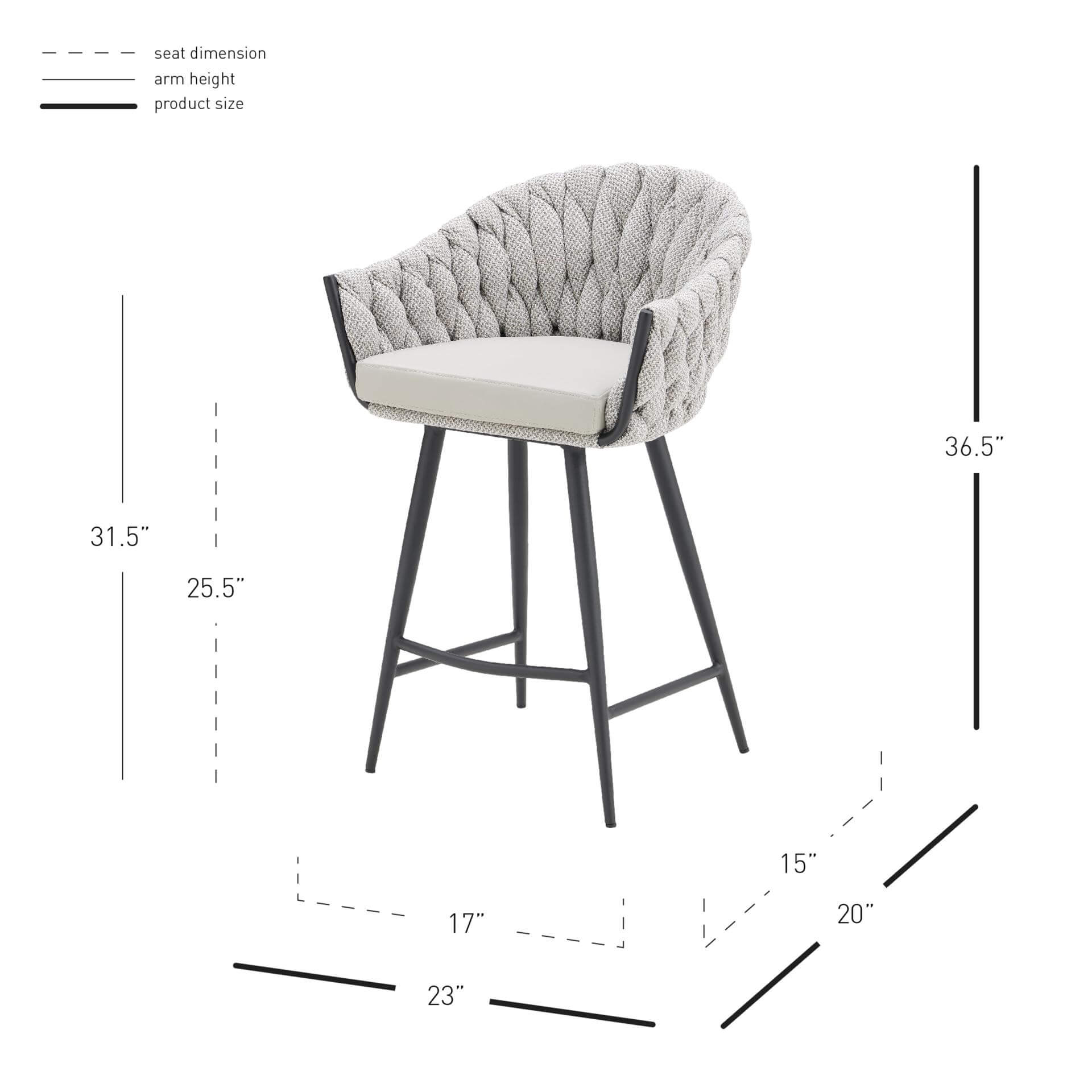 Fabian KD Fabric/PU Counter Stool
