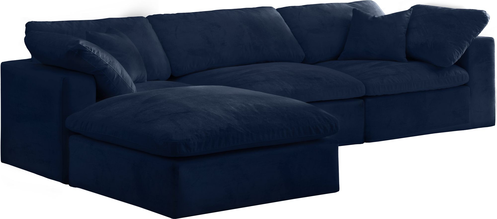 Cozy 119" 4-Piece Velvet Comfort Modular Sectional