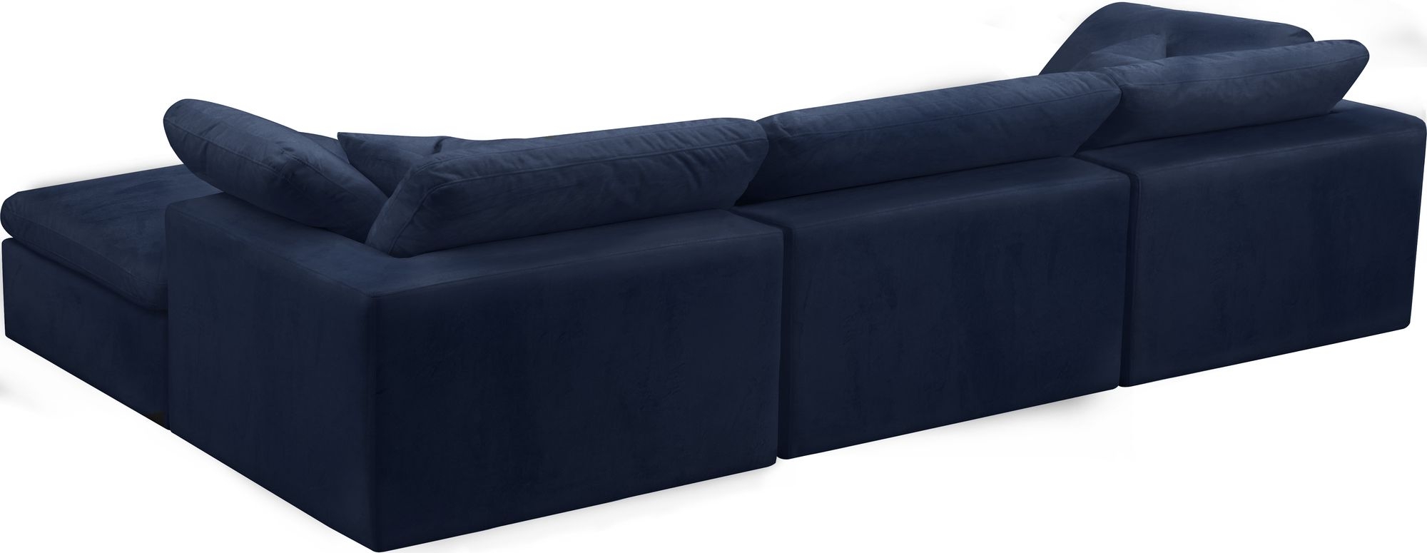 Cozy 119" 4-Piece Velvet Comfort Modular Sectional