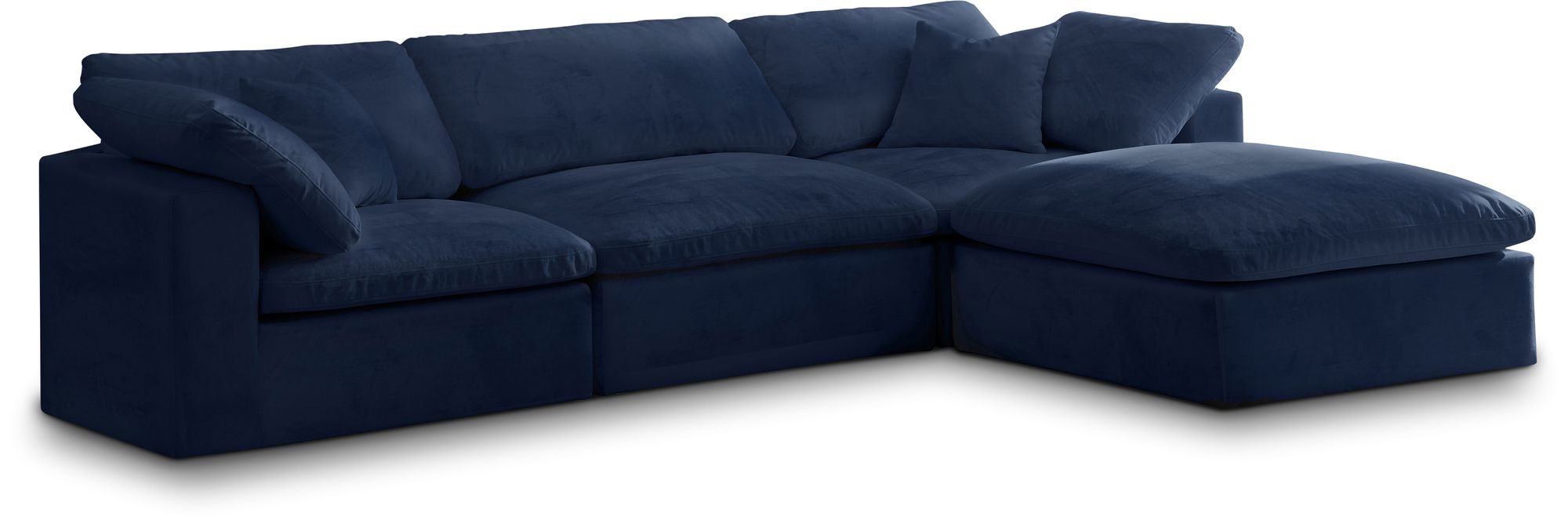 Cozy 119" 4-Piece Velvet Comfort Modular Sectional