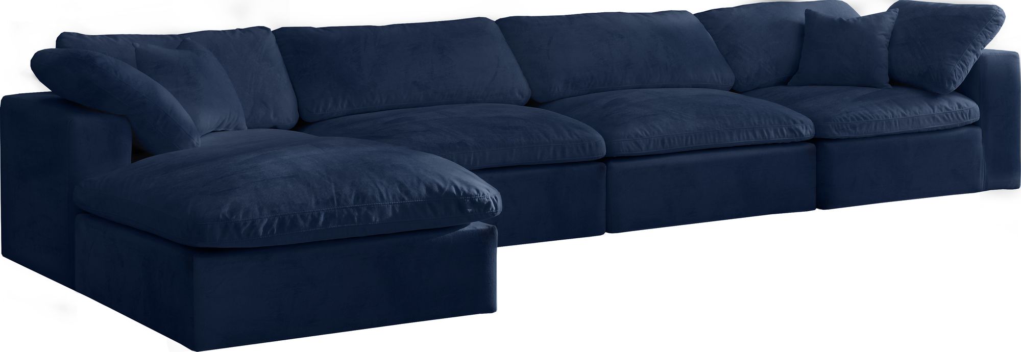 Cozy 158" 5-Piece Velvet Comfort Modular Sectional