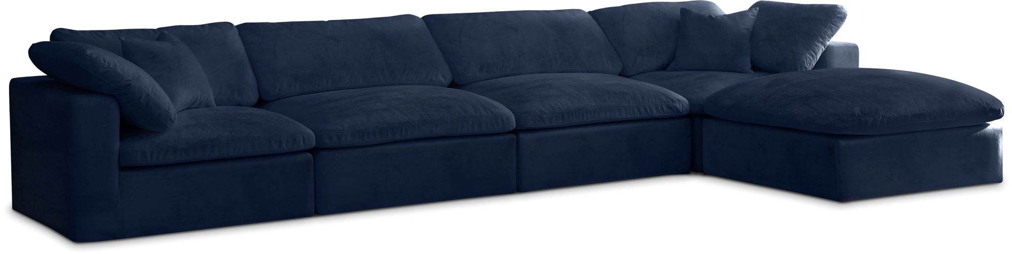 Cozy 158" 5-Piece Velvet Comfort Modular Sectional