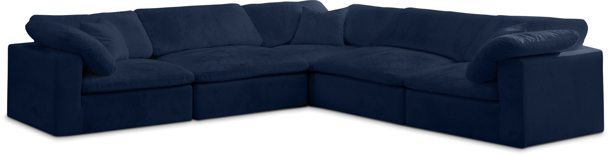 Cozy 119" 5-Piece Velvet Comfort Modular Sectional