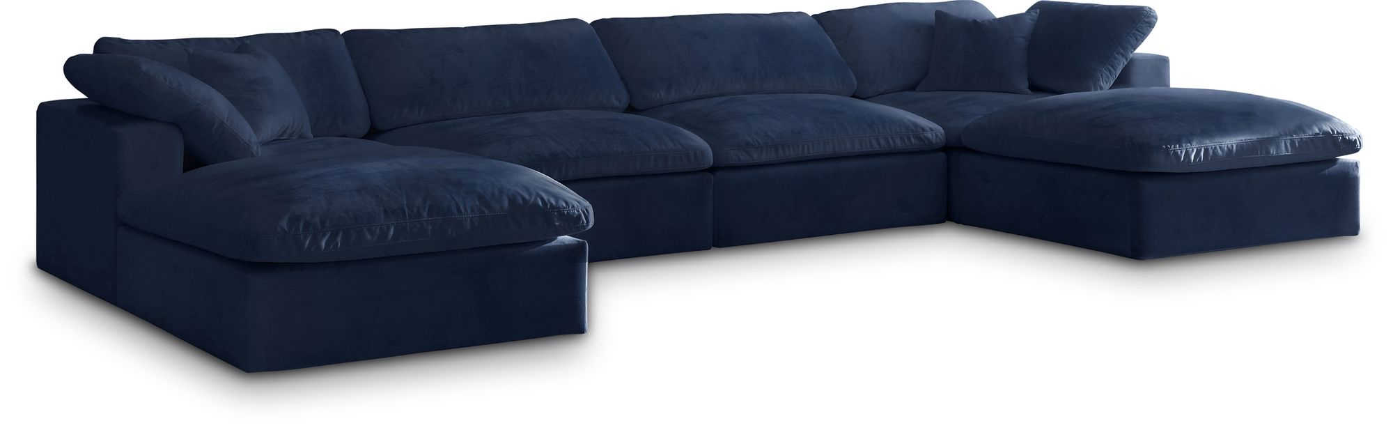 Cozy 158" 6-Piece Velvet Comfort Modular U-Shape Sectional