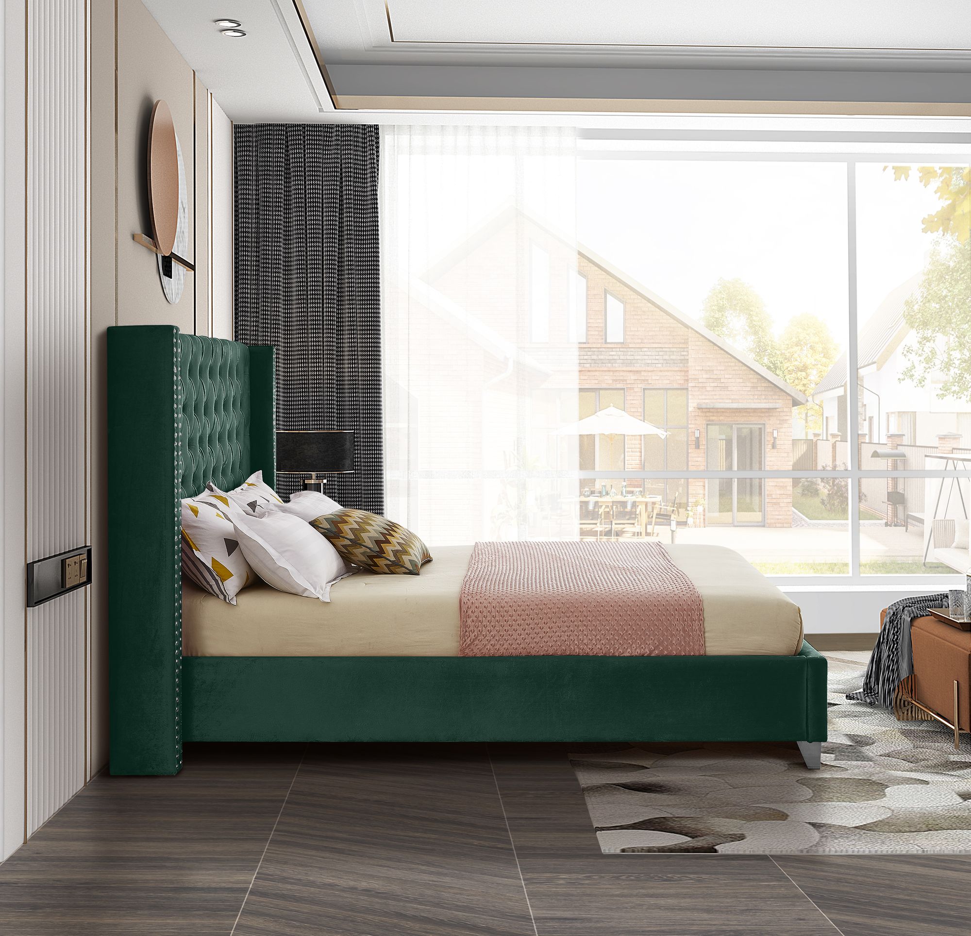 Aiden Velvet Full Size Bed