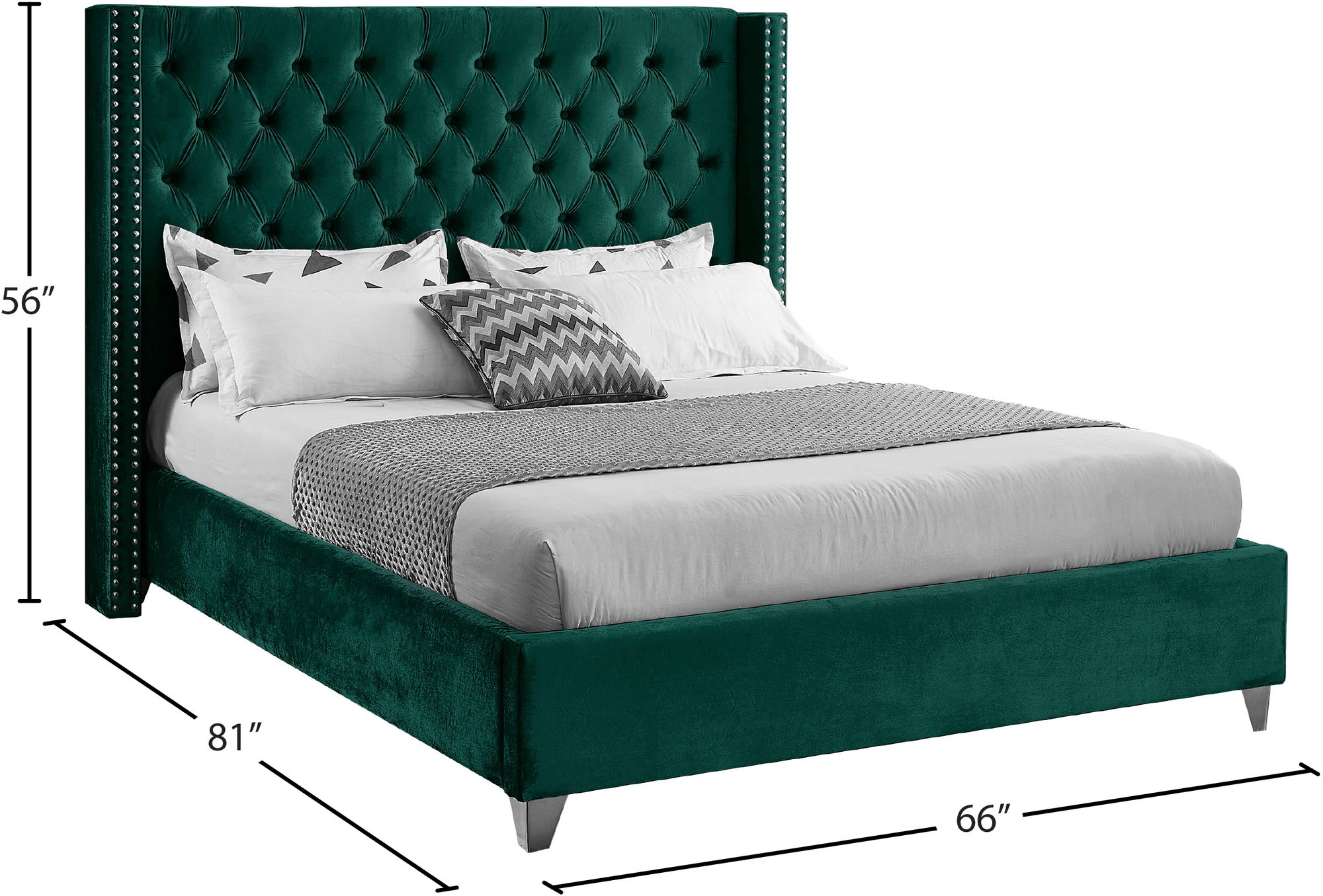 Aiden Velvet Full Size Bed