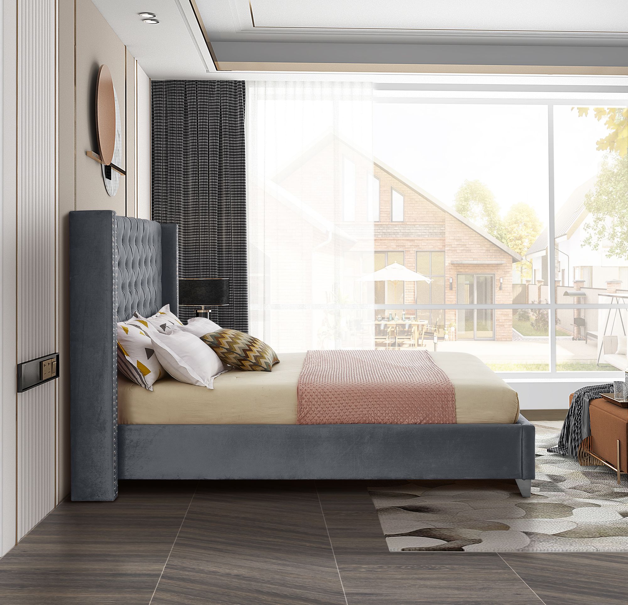 Aiden Velvet Full Size Bed