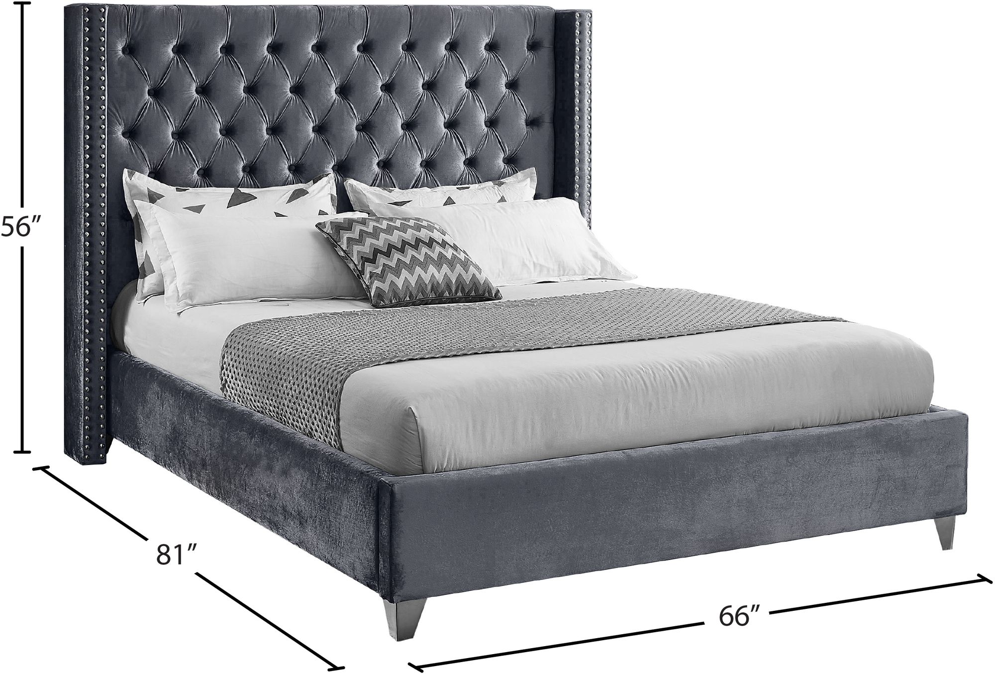 Aiden Velvet Full Size Bed