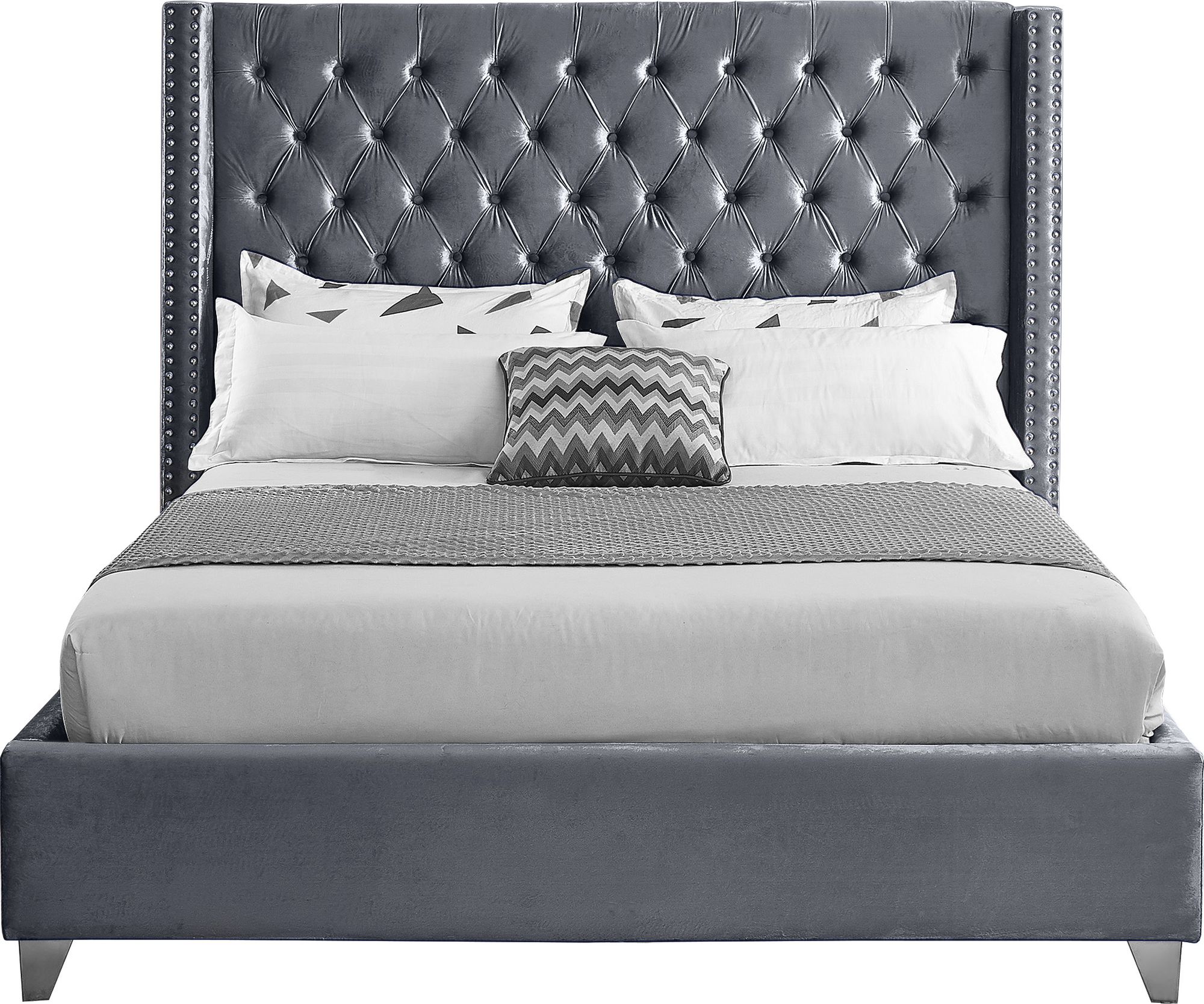 Aiden Velvet King Size Bed