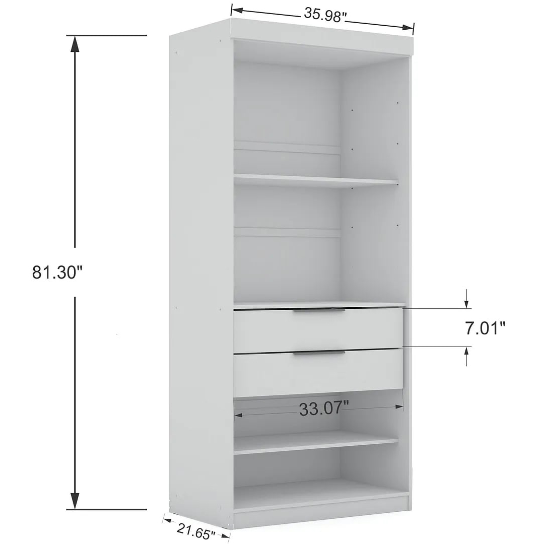Mulberry 2.0 3 Sectional Wardrobe Closet w/6 Drawers, Set of 3