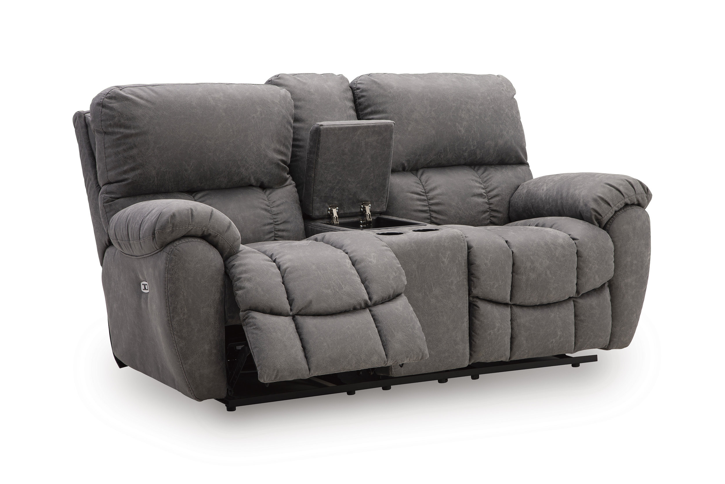 Bakerstein Faux Leather Power Reclining Living Room Set with Adjustable Headrest