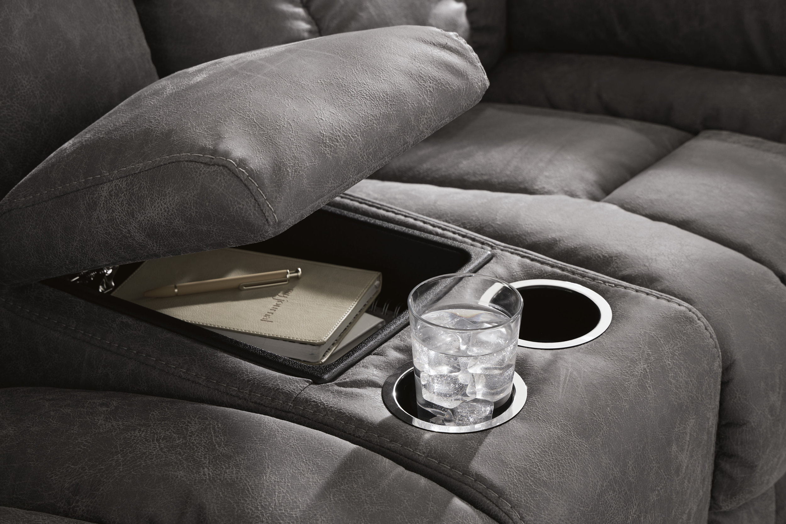 Bakerstein Faux Leather Power Reclining Living Room Set with Adjustable Headrest