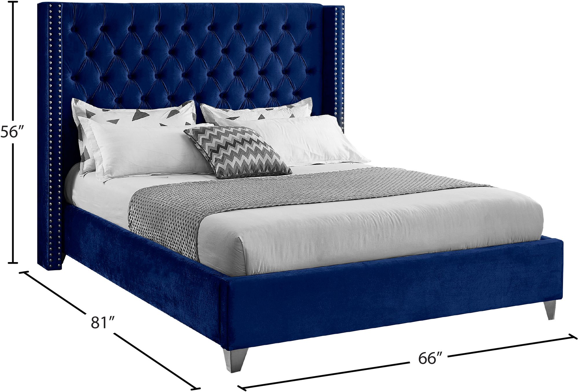 Aiden Velvet Full Size Bed