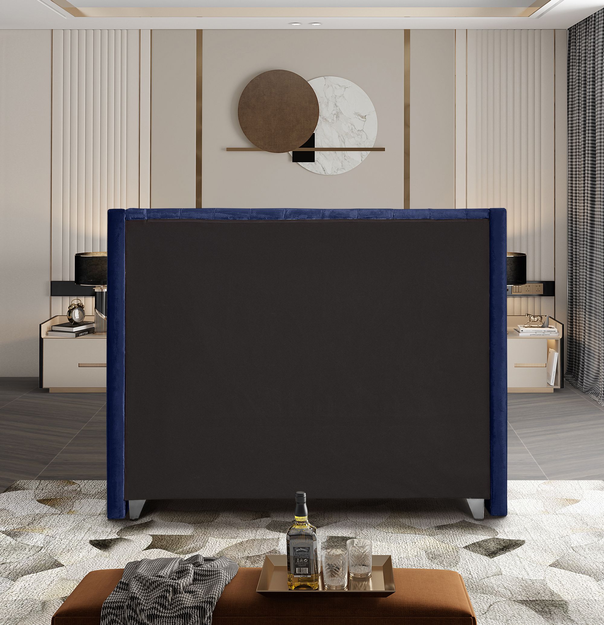 Aiden Velvet King Size Bed