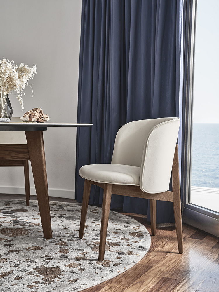 Abrey Fabric/Wood Customizable Dining Armchair