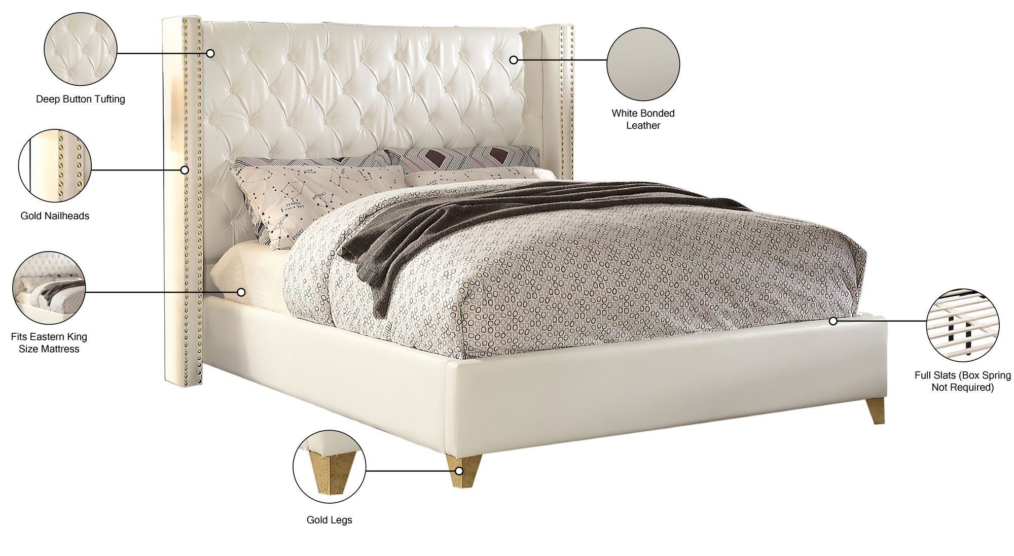 Soho Bonded Leather King Size Bed