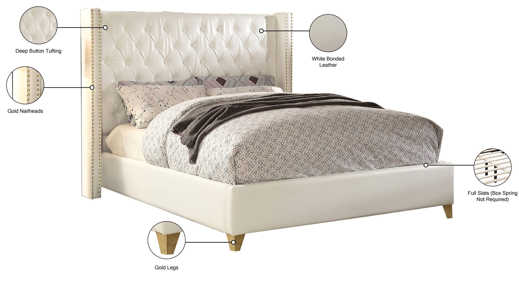 Soho Bonded Leather Queen Size Bed
