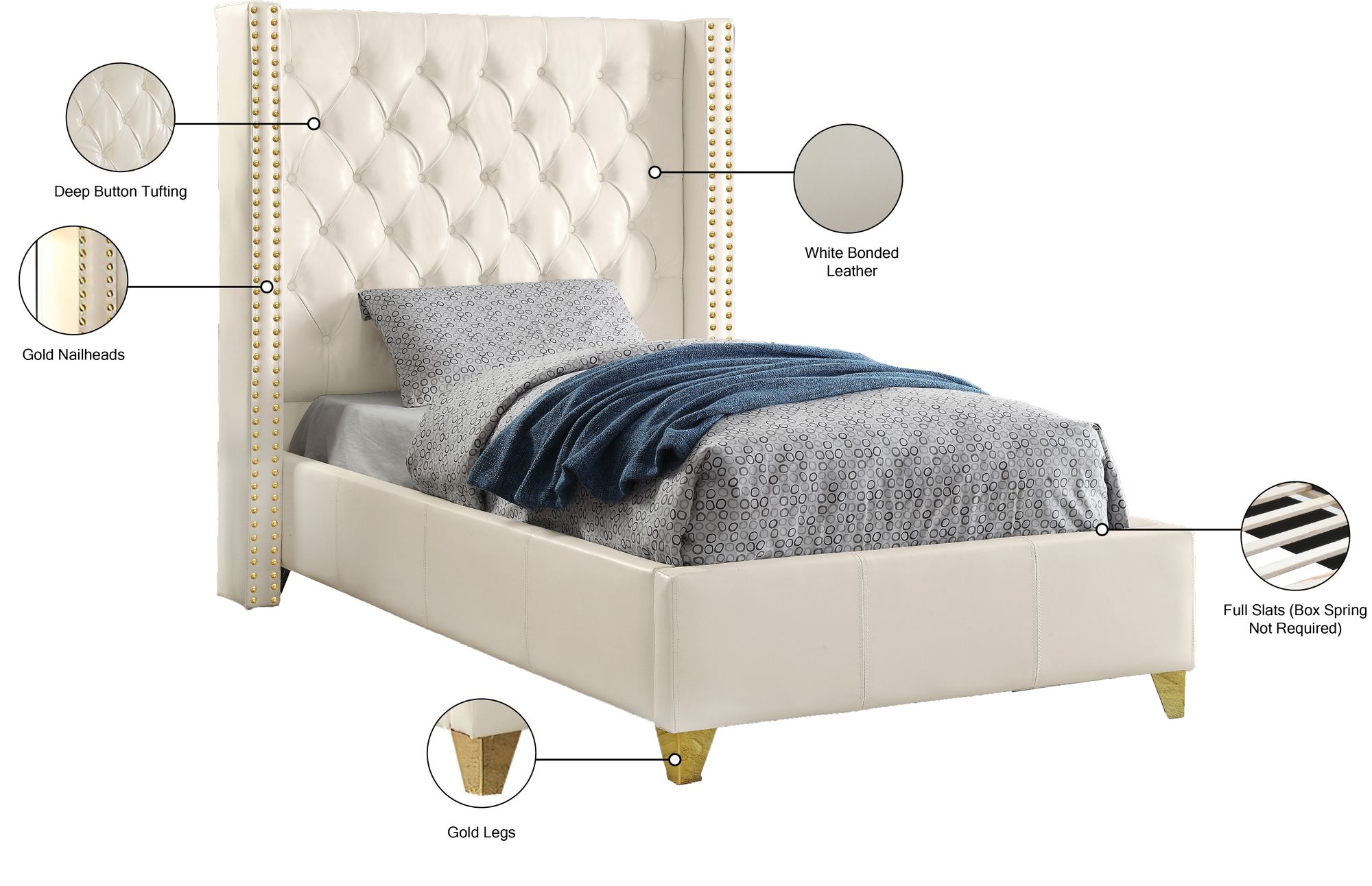 Soho Bonded Leather Twin Size Bed