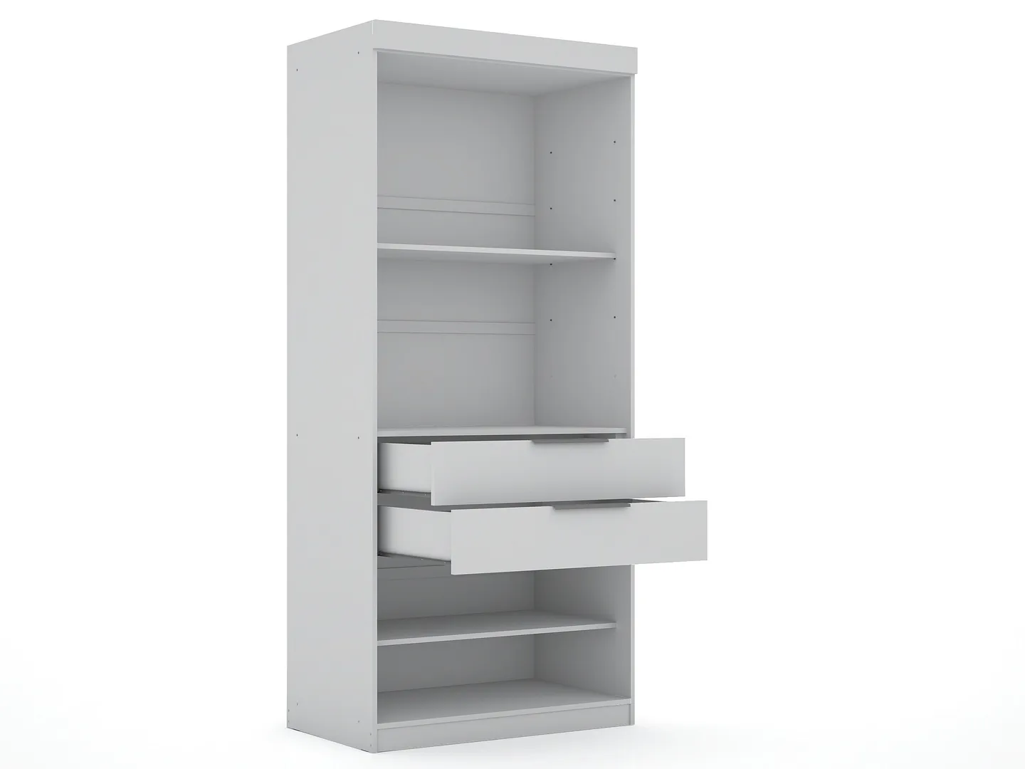Mulberry 2.0 Semi Open 2 Sectional Wardrobe Corner Closet w/2 Drawers