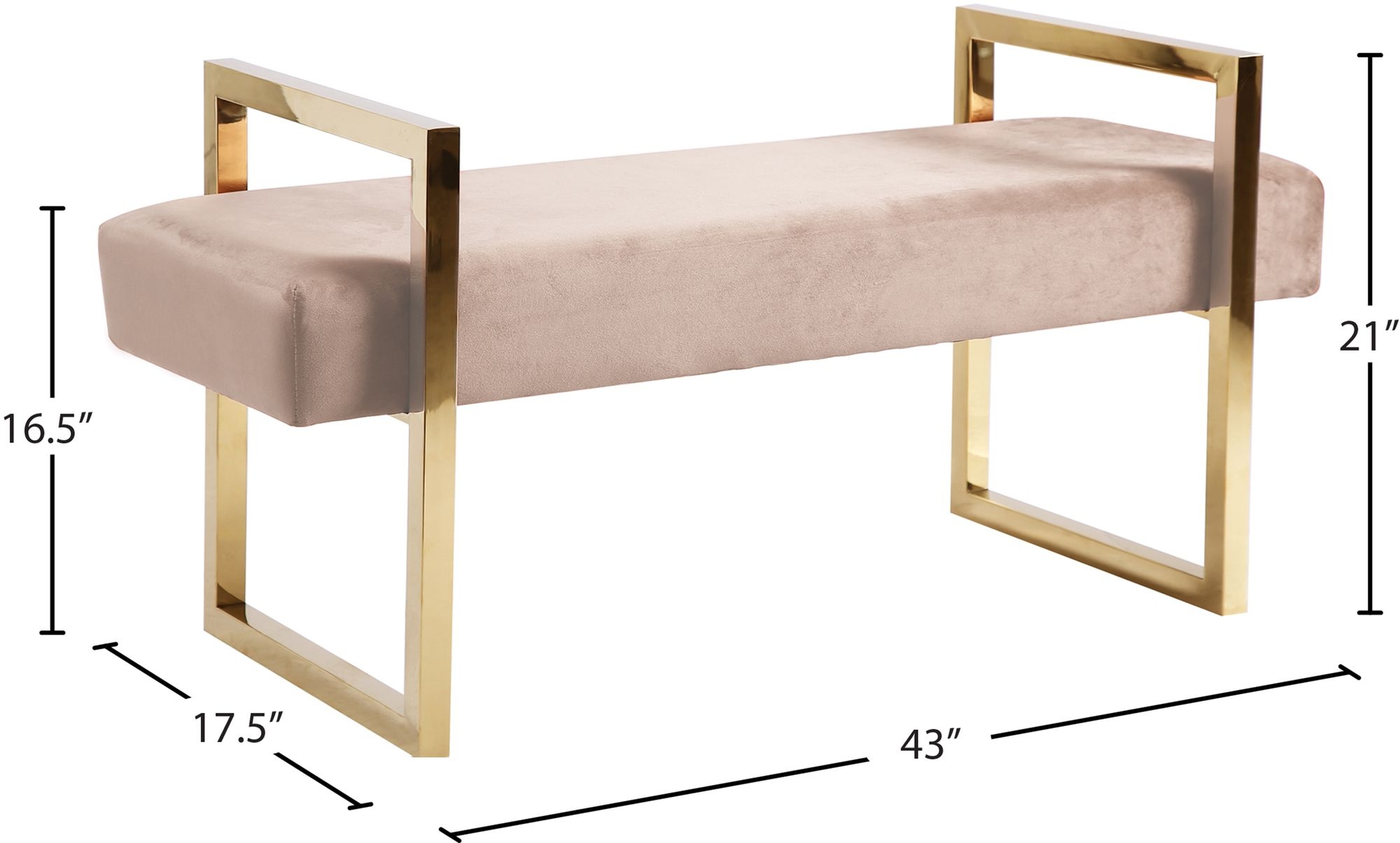 Olivia Velvet Bench