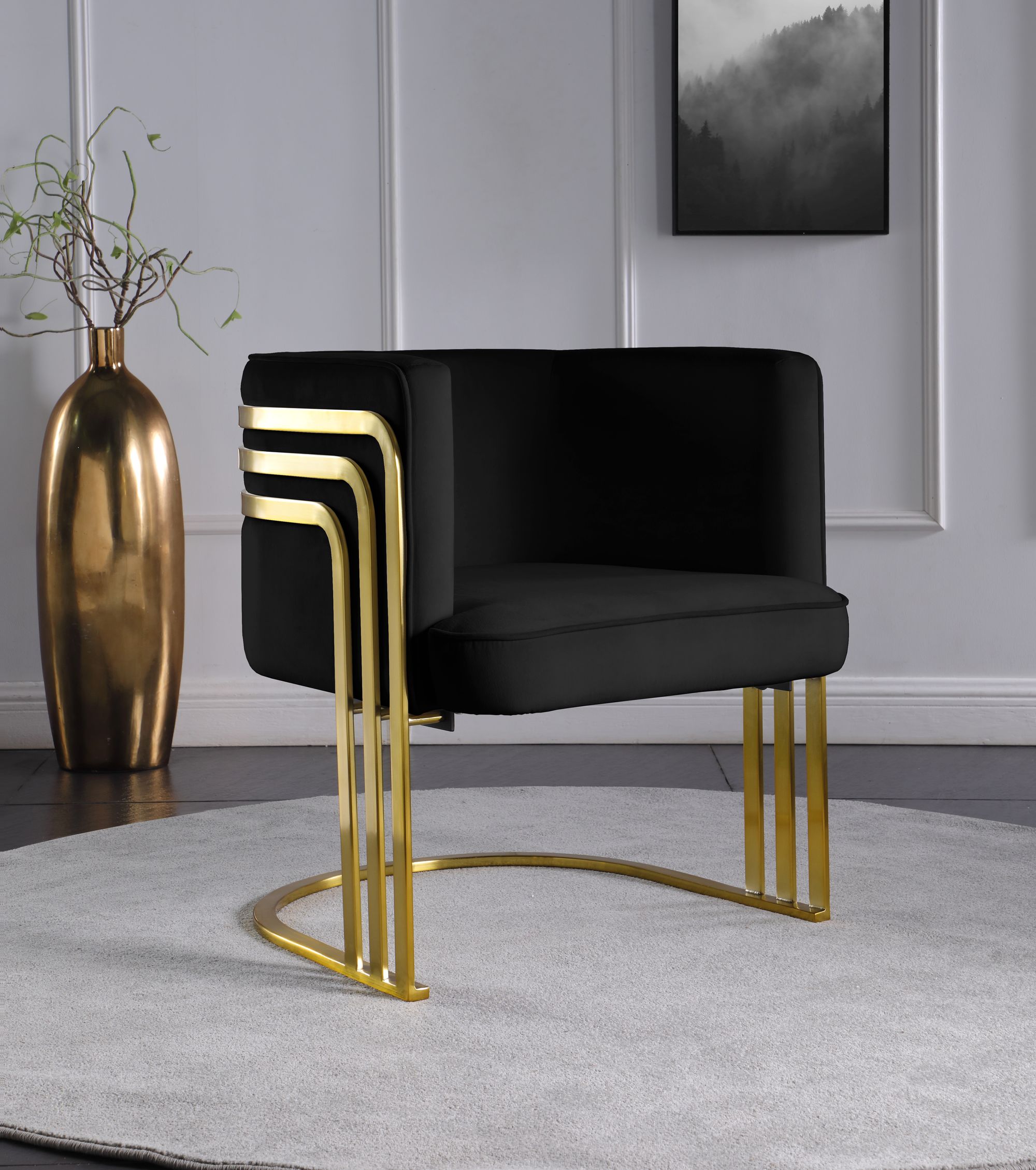 Rays Velvet Accent Chair