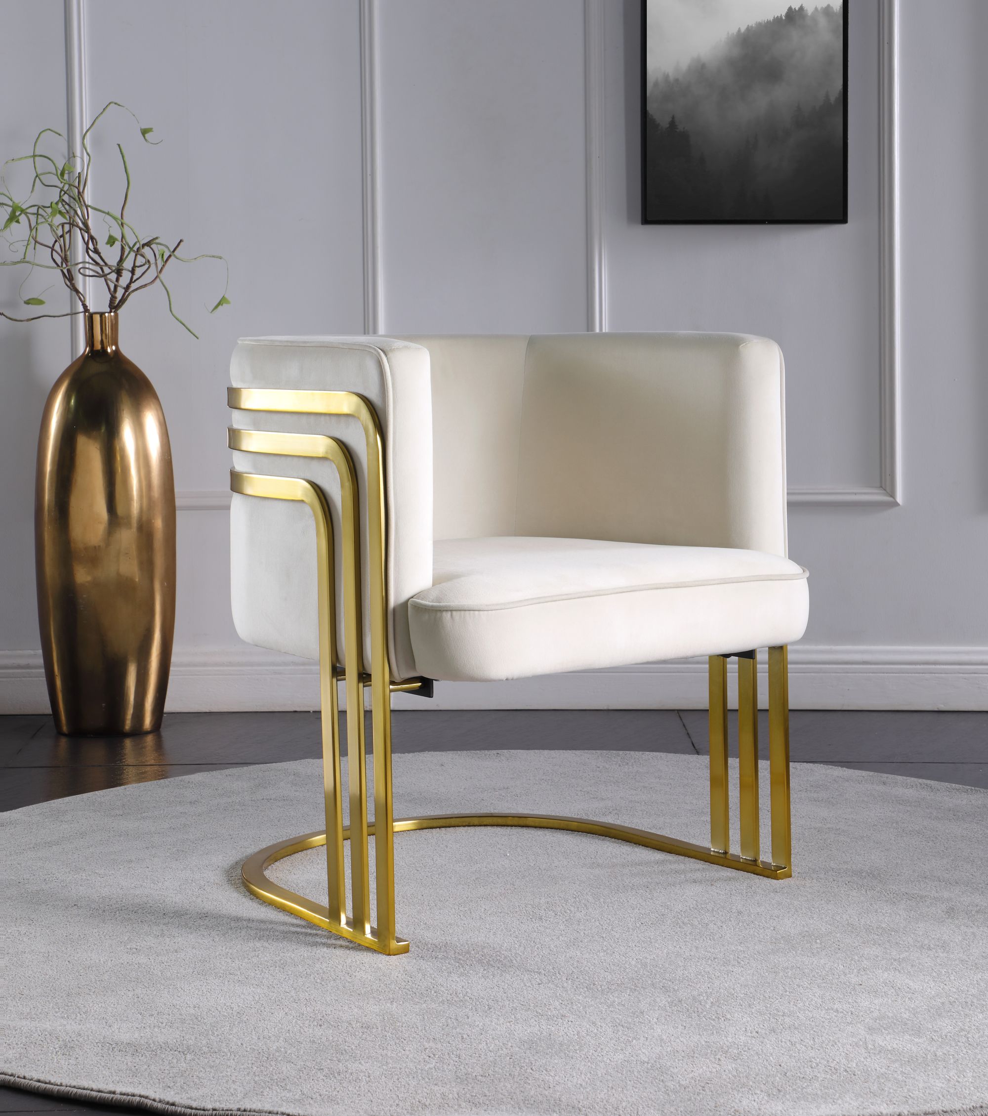 Rays Velvet Accent Chair