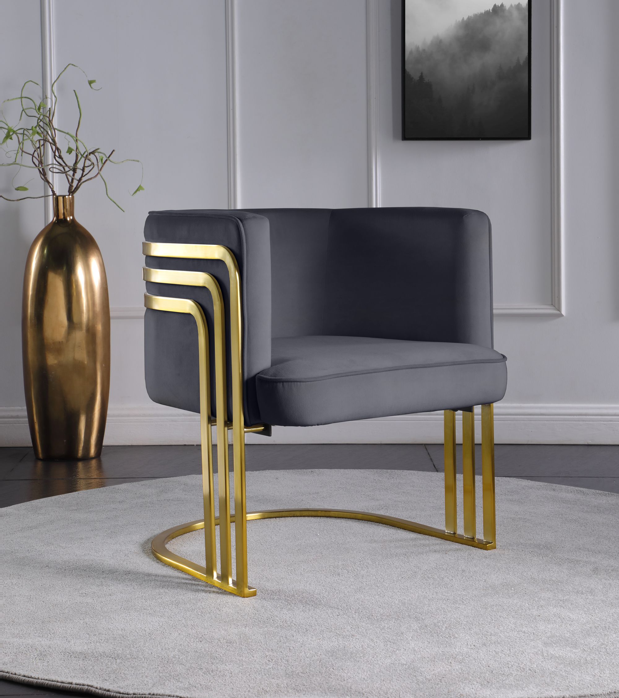 Rays Velvet Accent Chair