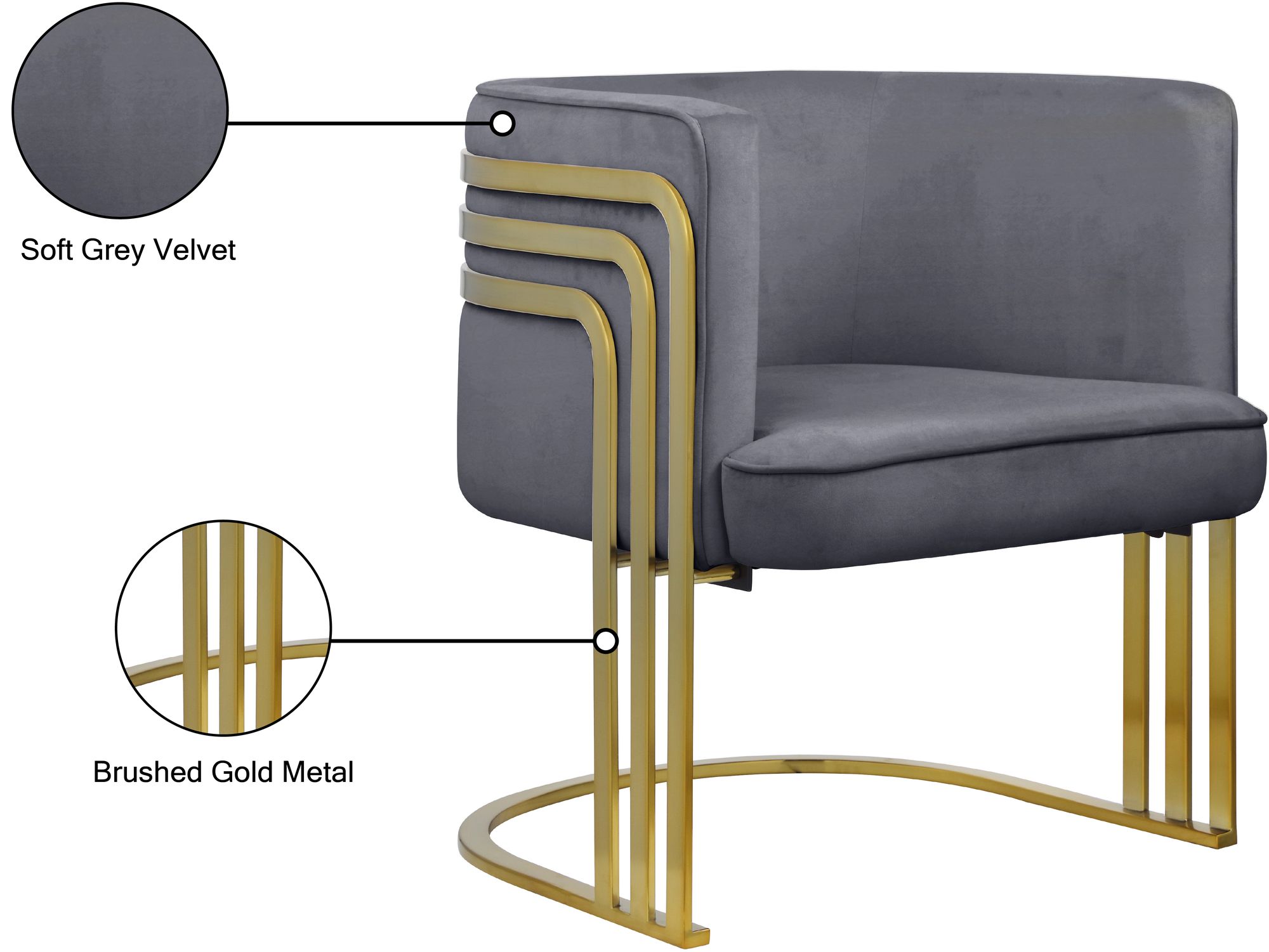 Rays Velvet Accent Chair