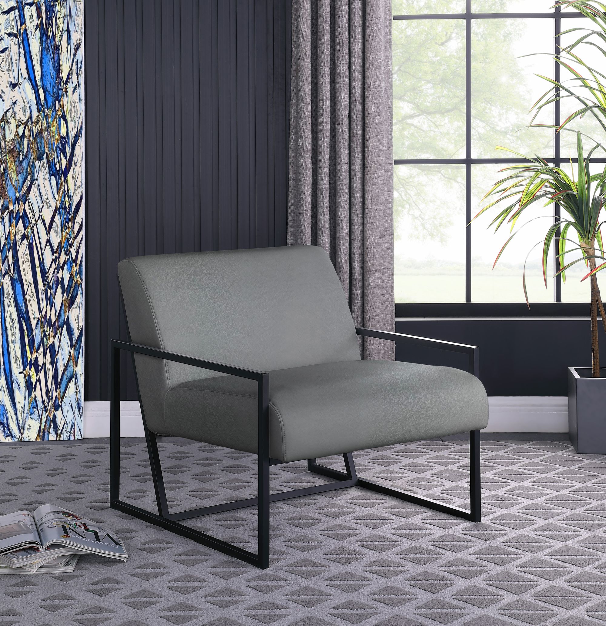 Industry Faux Leather Accent Chair