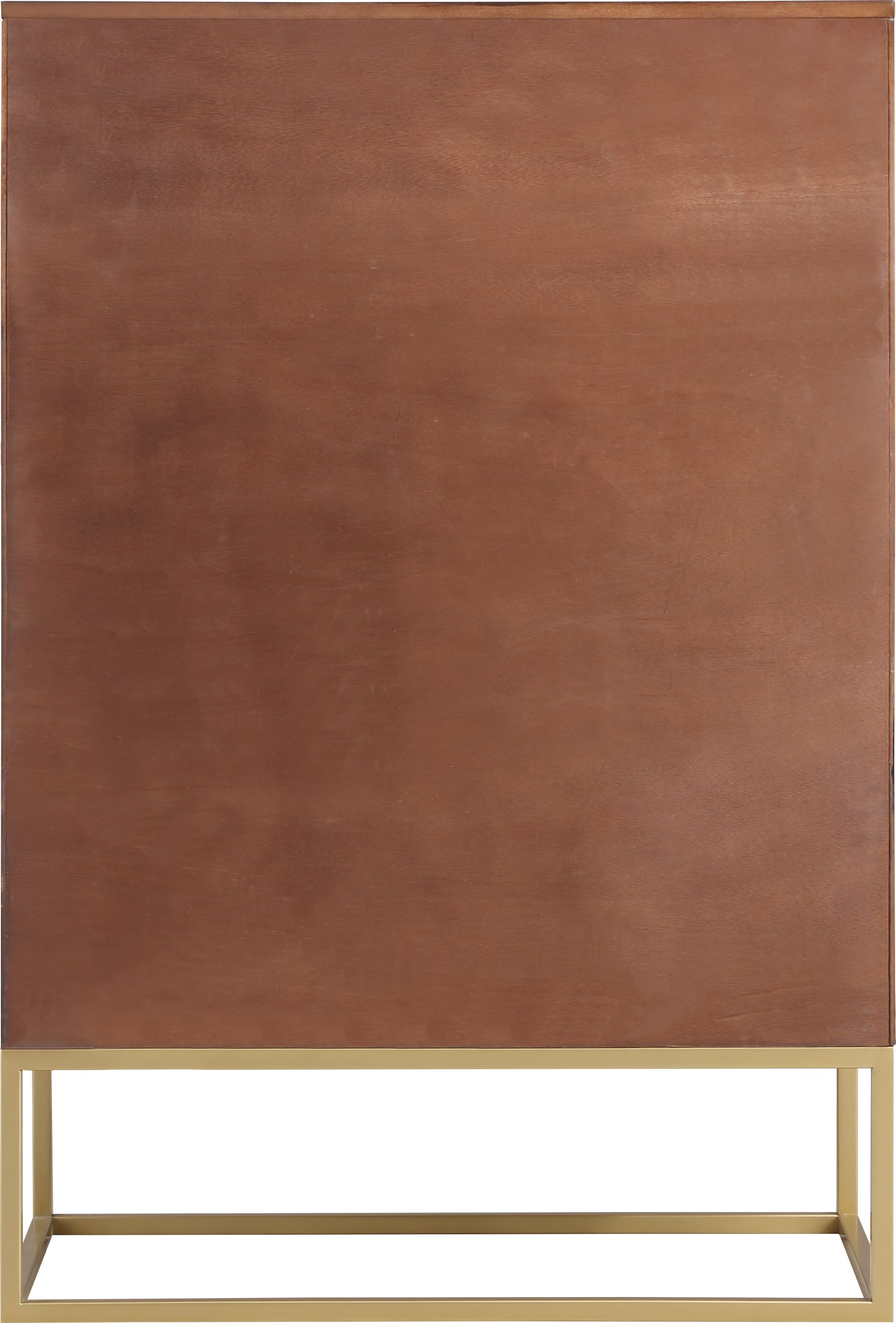 Maxine 5-Drawer Wood Chest with Brushed Gold Metal Legs & Handles