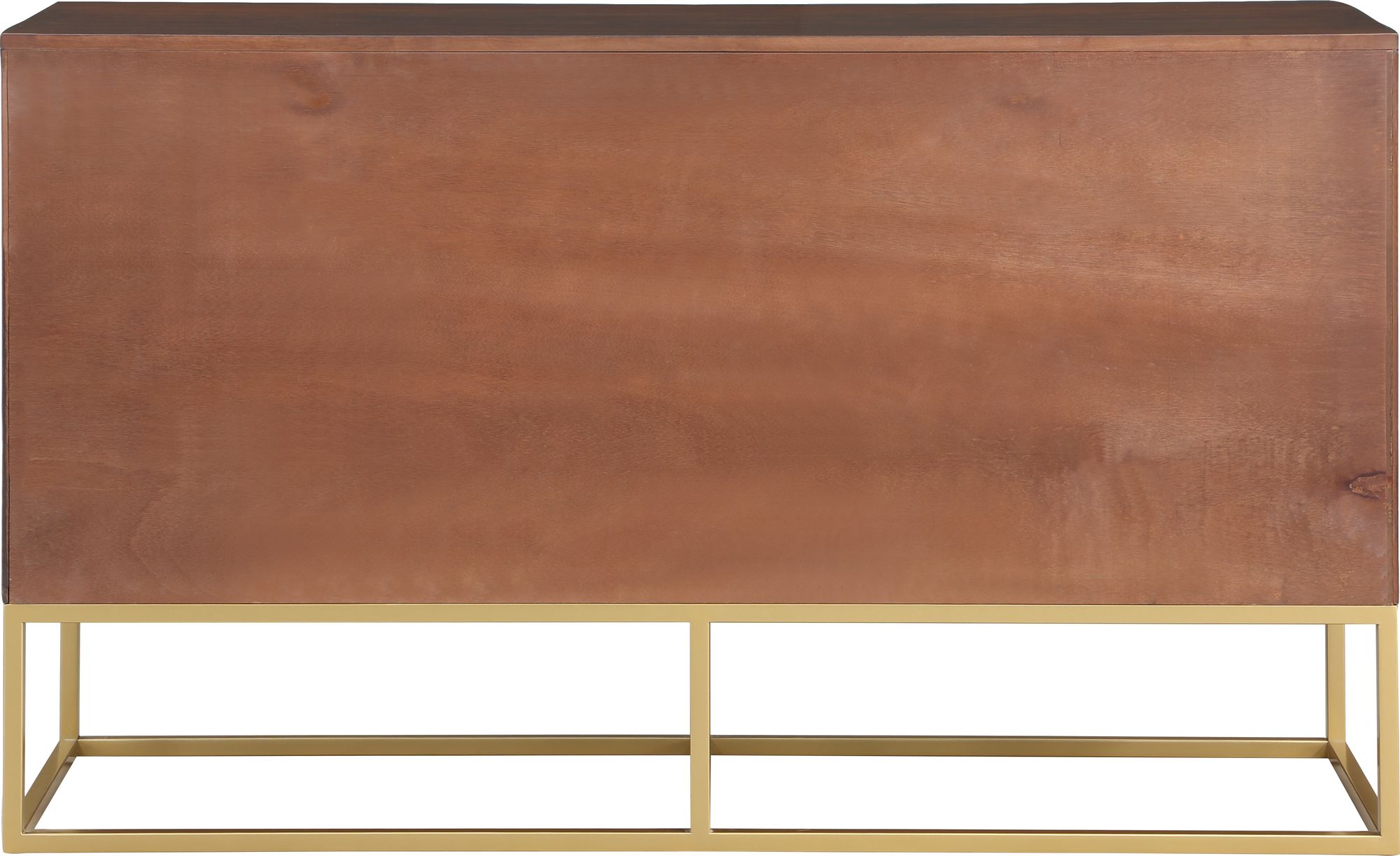 Maxine 6-Drawer Wood Dresser with Brushed Gold Metal Legs & Handles