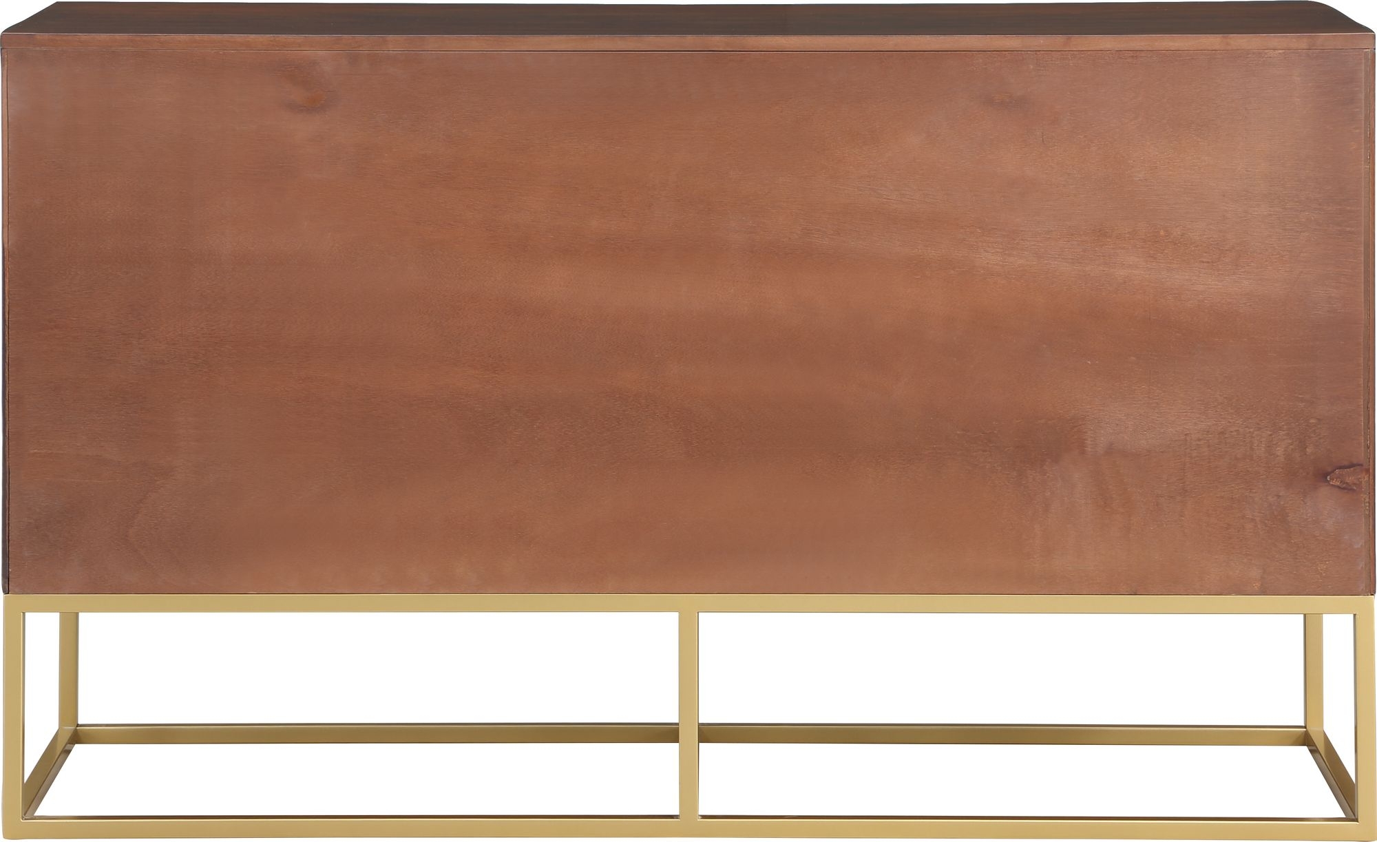 Maxine 6-Drawer Wood Dresser with Brushed Gold Metal Legs & Handles