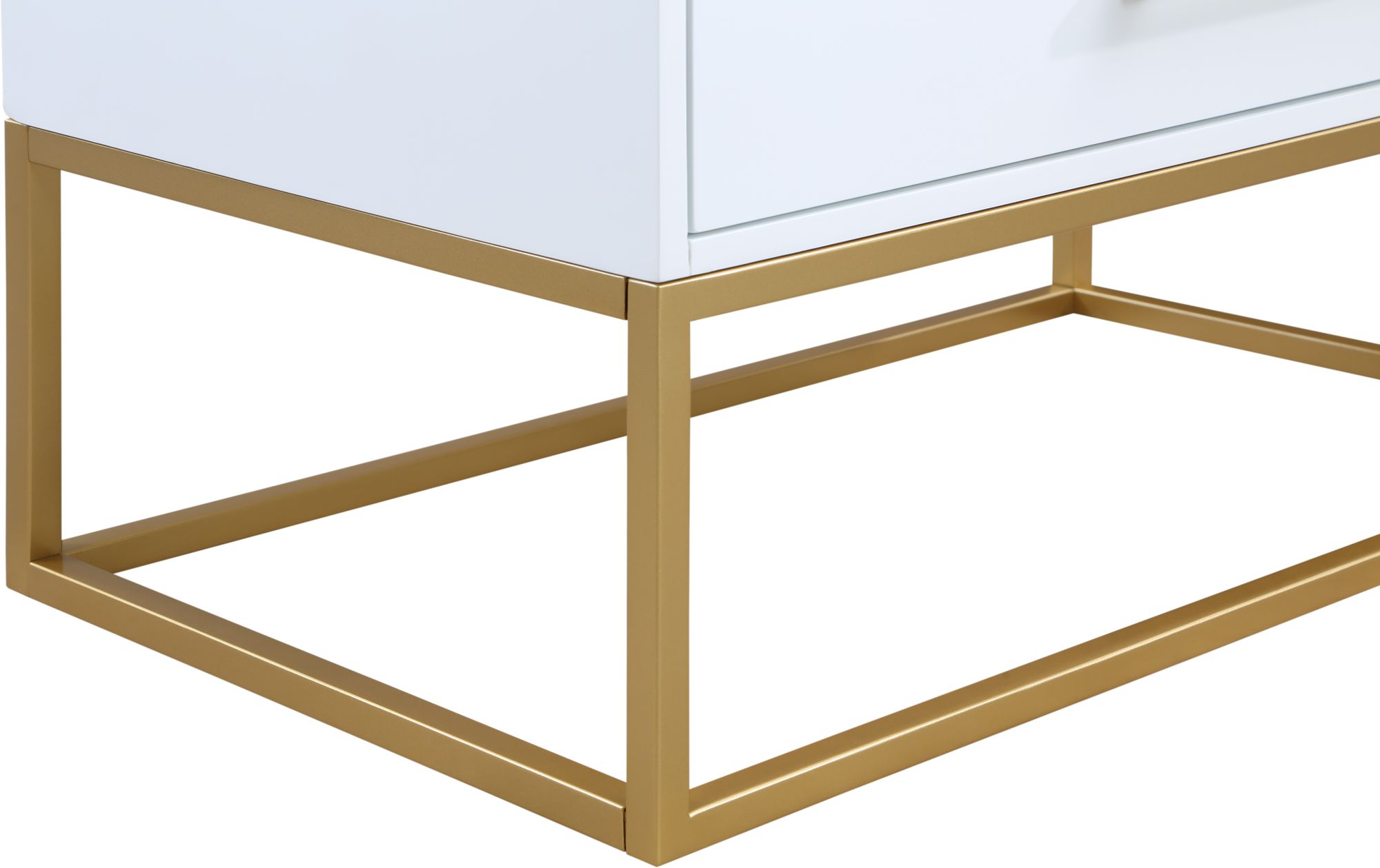 Maxine 5-Drawer Wood Chest with Brushed Gold Metal Legs & Handles