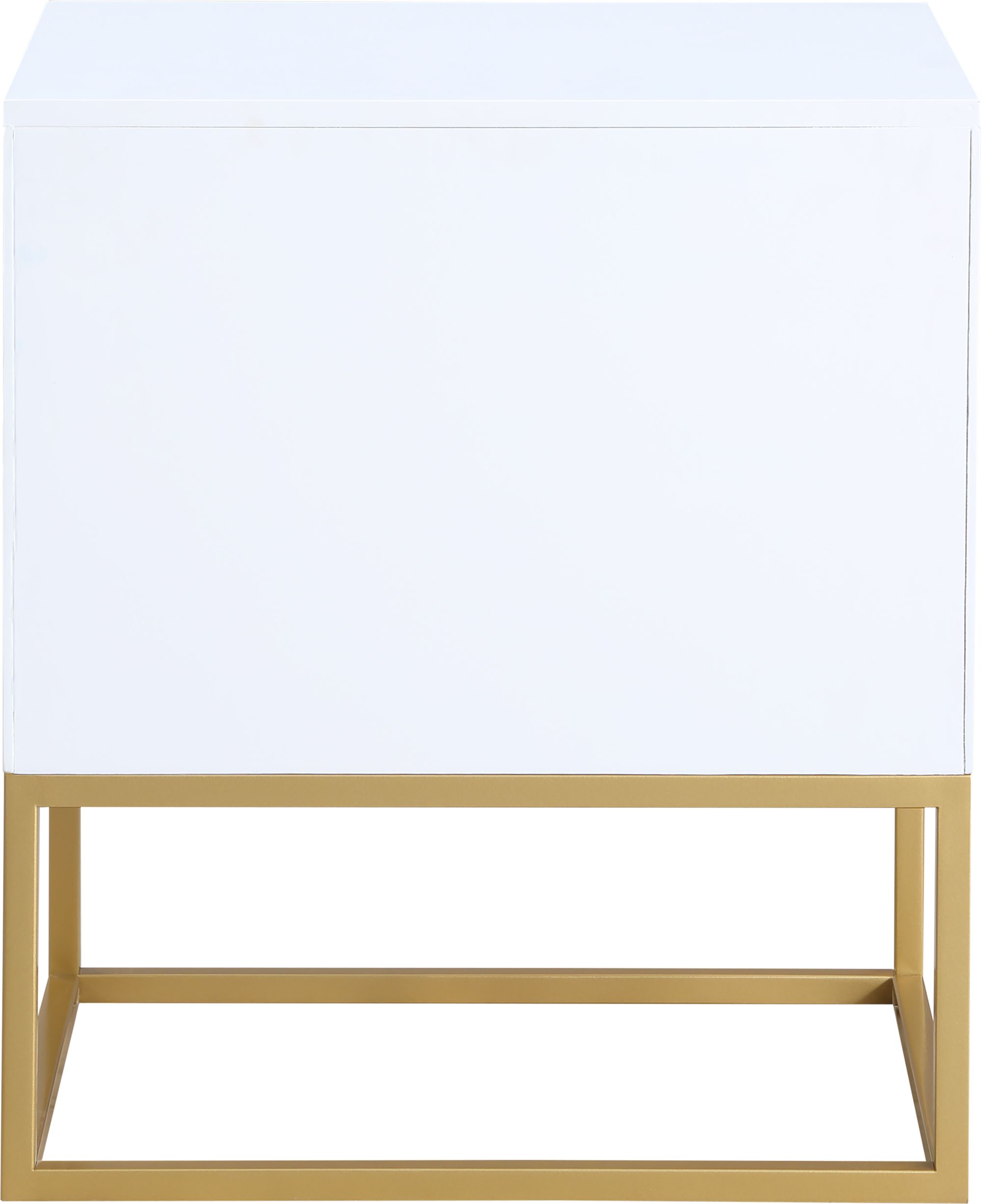 Marisol 3-Drawer Wood Veneer Nightstand with Brushed Gold Metal Legs & Handles