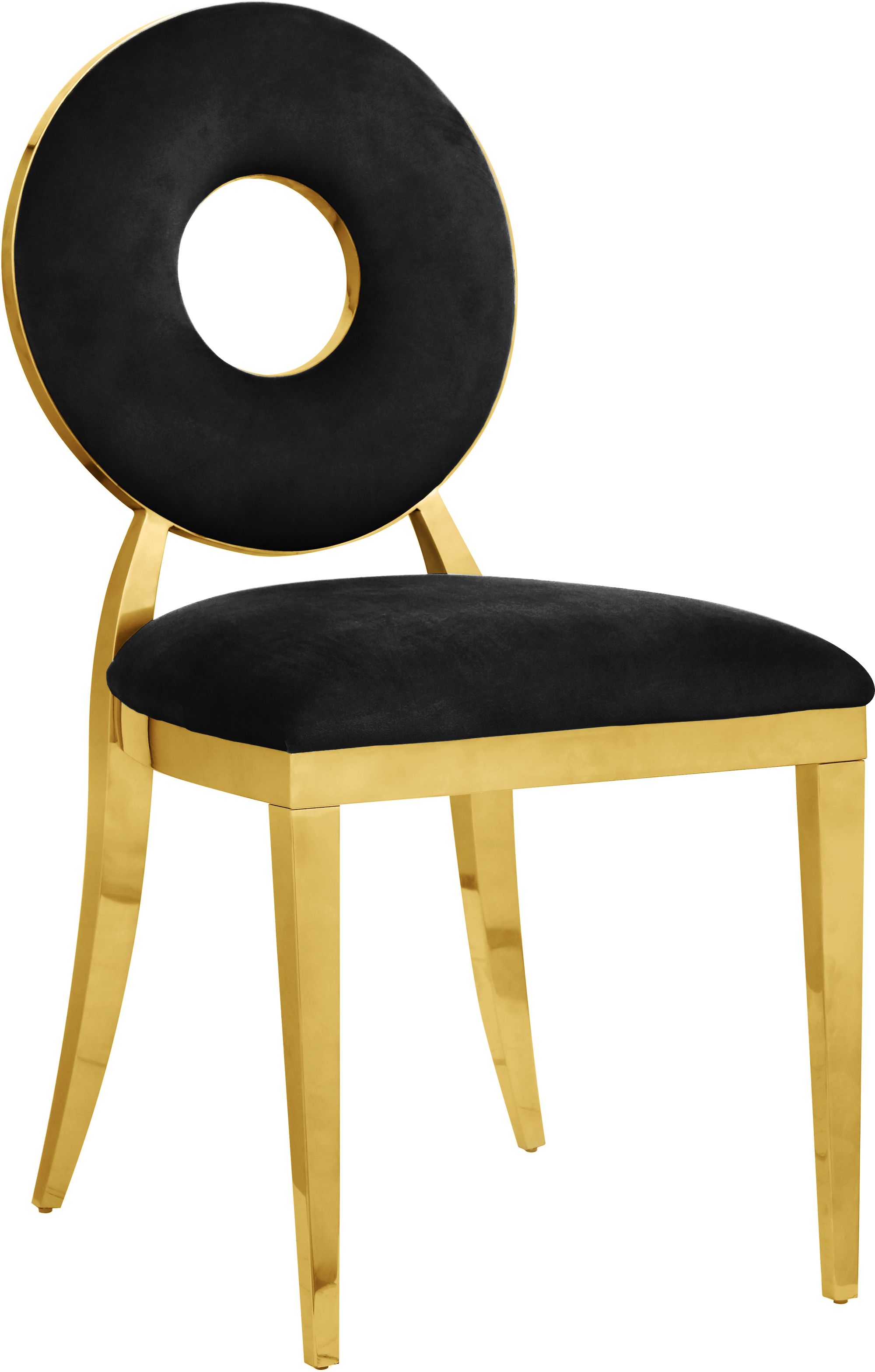 Carousel Velvet Dining Chair with Gold Stainless Steel Frame