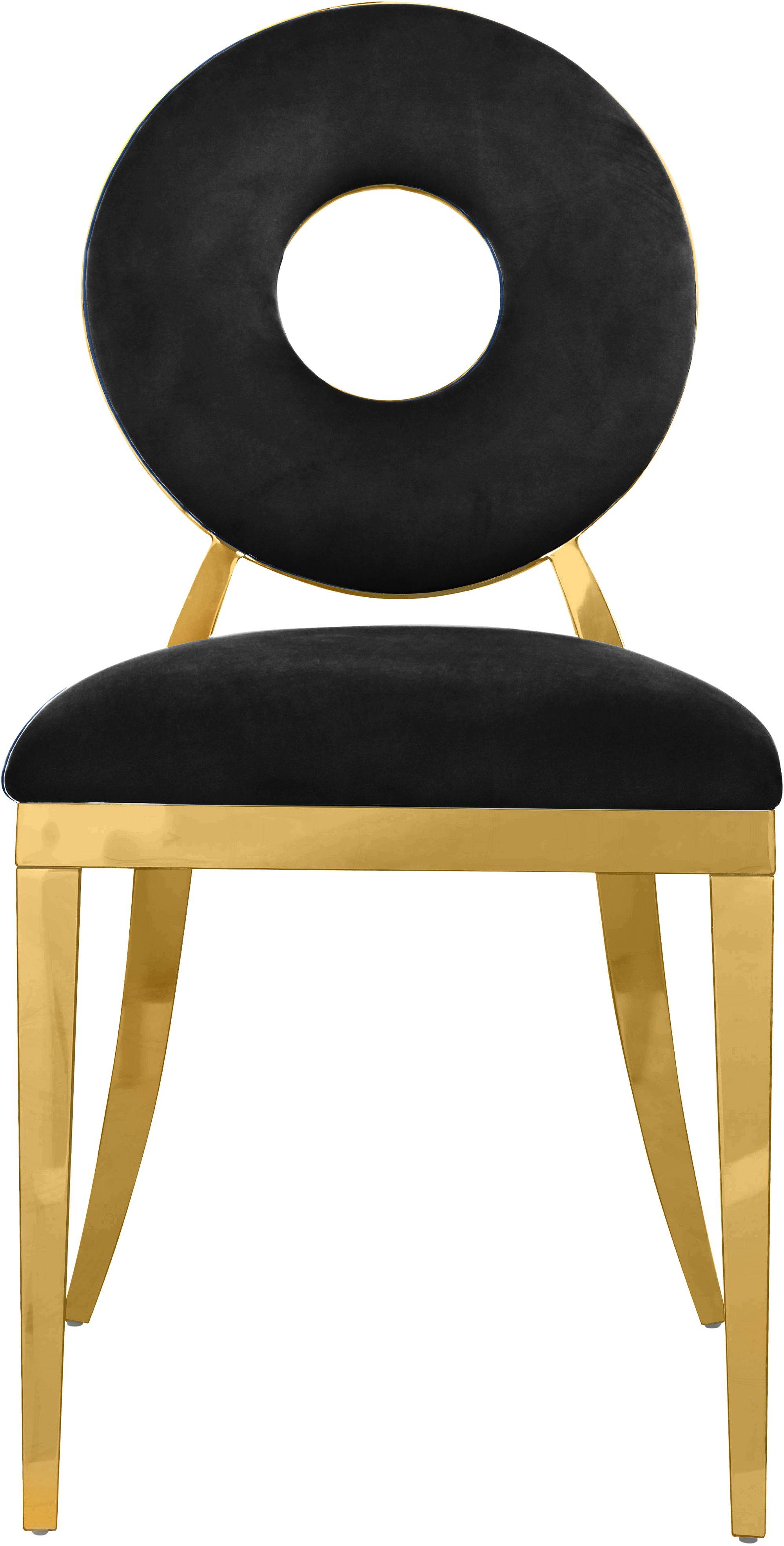 Carousel Velvet Dining Chair with Gold Stainless Steel Frame
