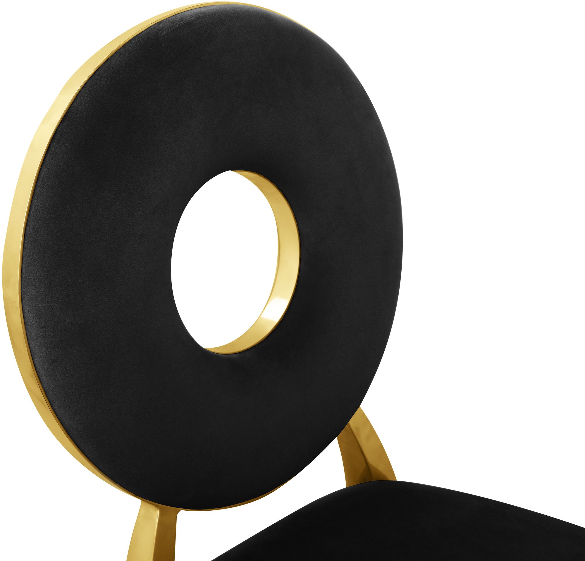 Carousel Velvet Dining Chair with Gold Stainless Steel Frame