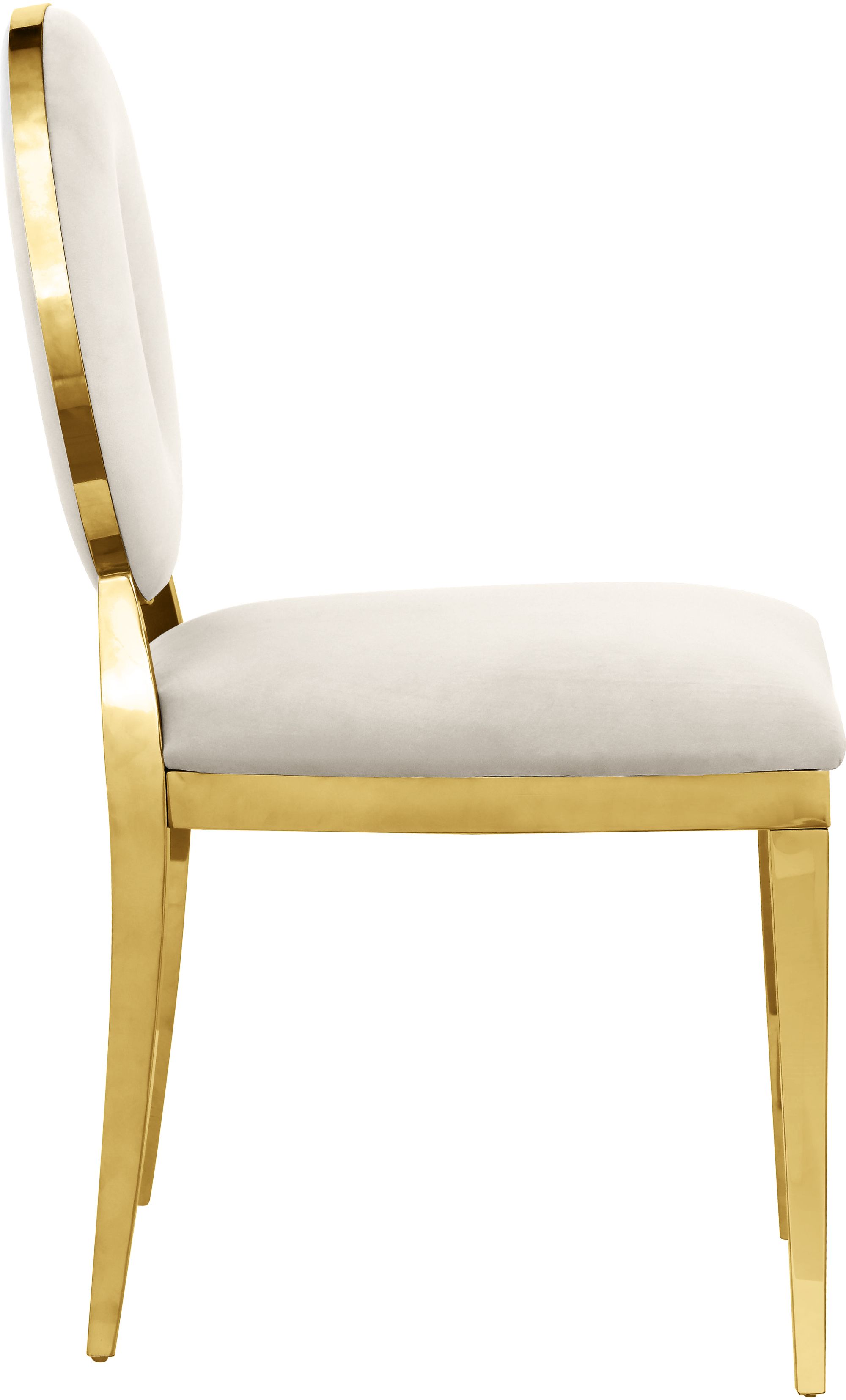 Carousel Velvet Dining Chair with Gold Stainless Steel Frame
