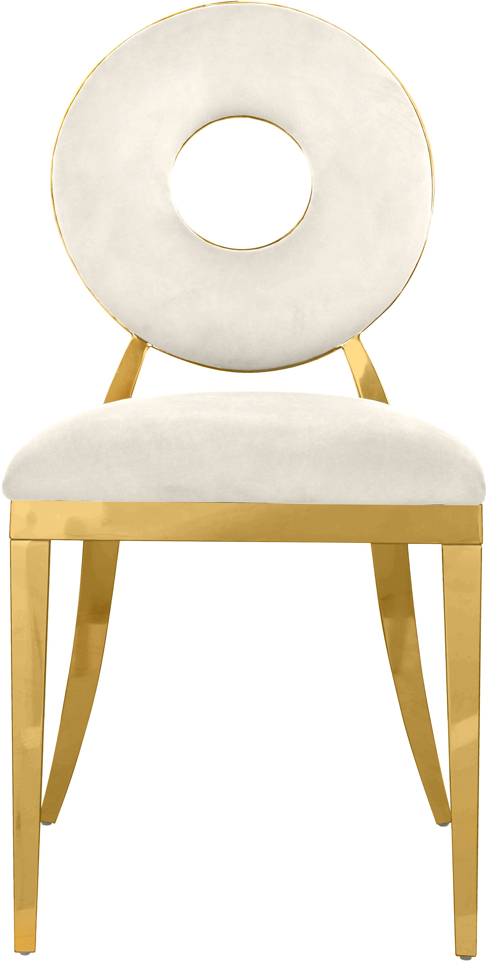 Carousel Velvet Dining Chair with Gold Stainless Steel Frame
