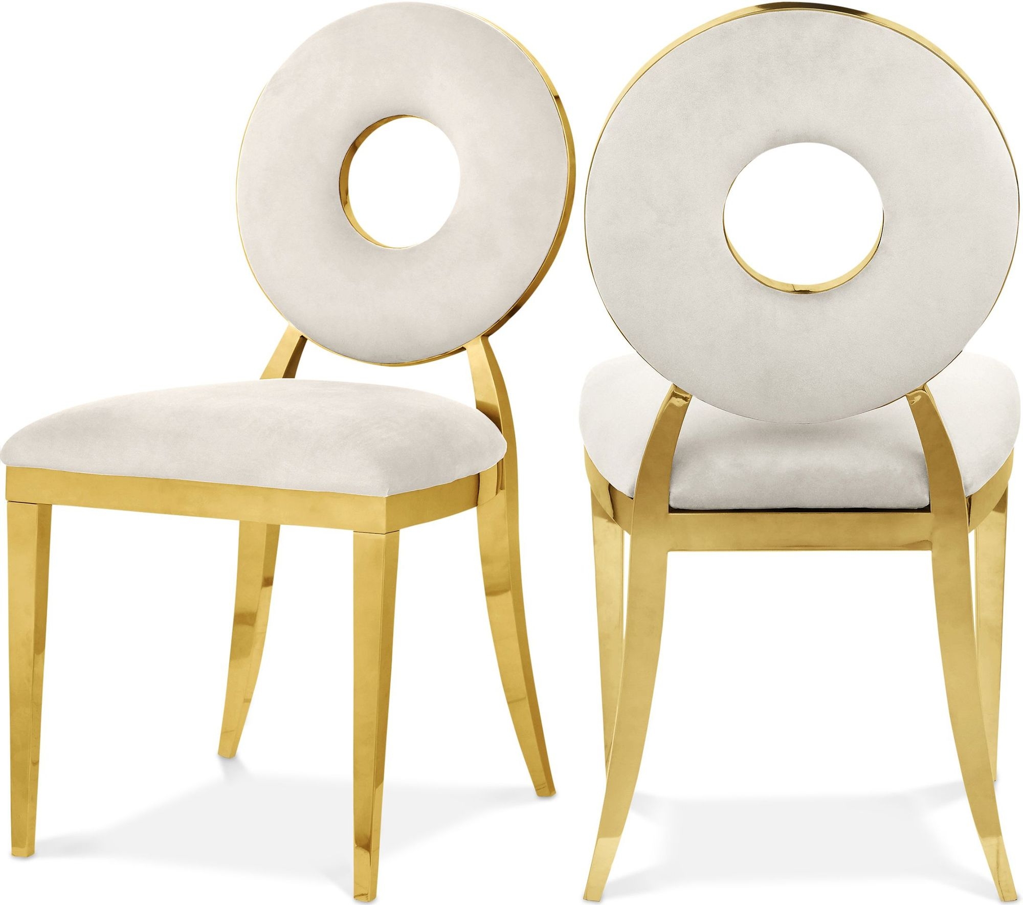 Carousel Velvet Dining Chair with Stainless Steel Frame