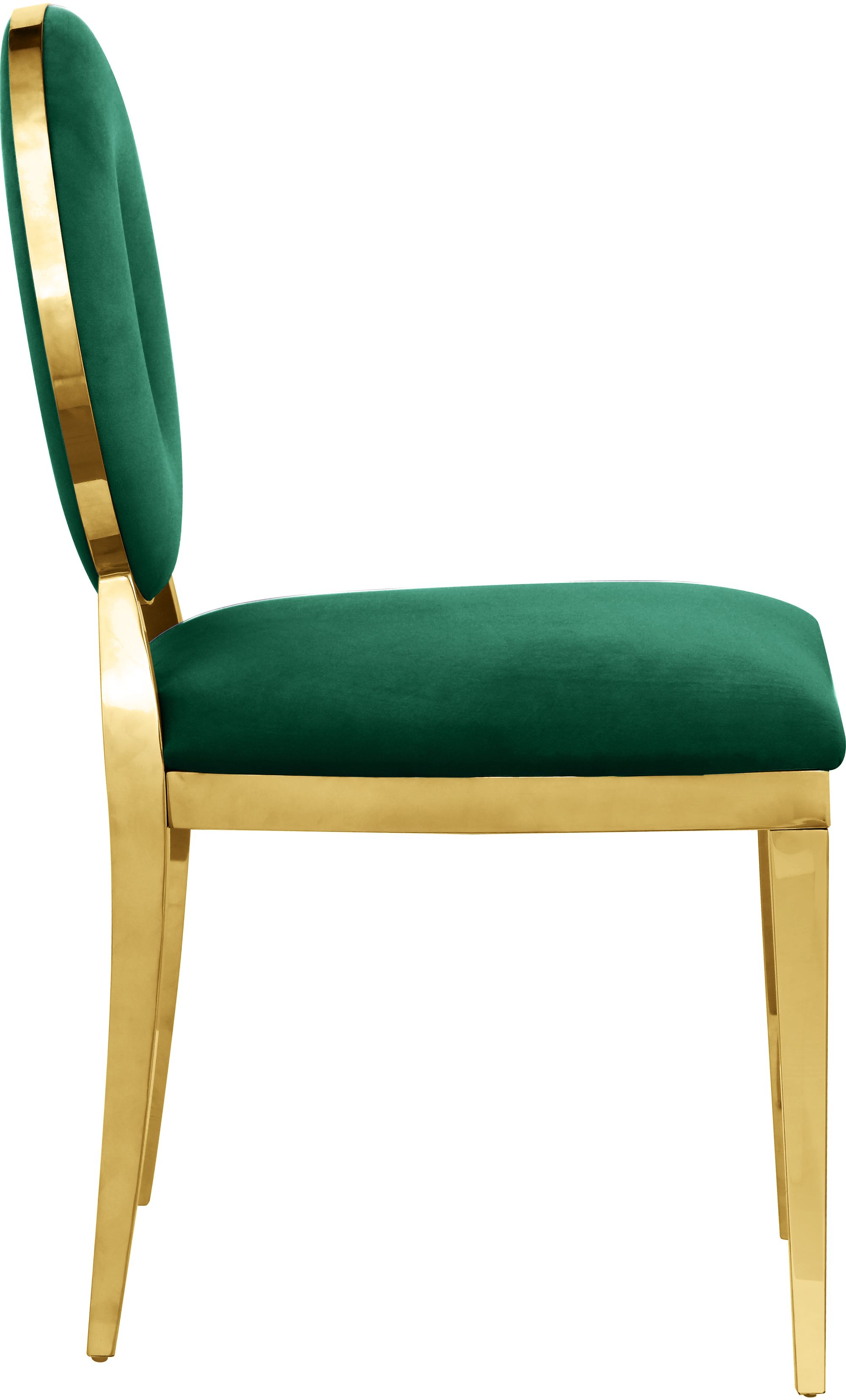 Carousel Velvet Dining Chair with Gold Stainless Steel Frame