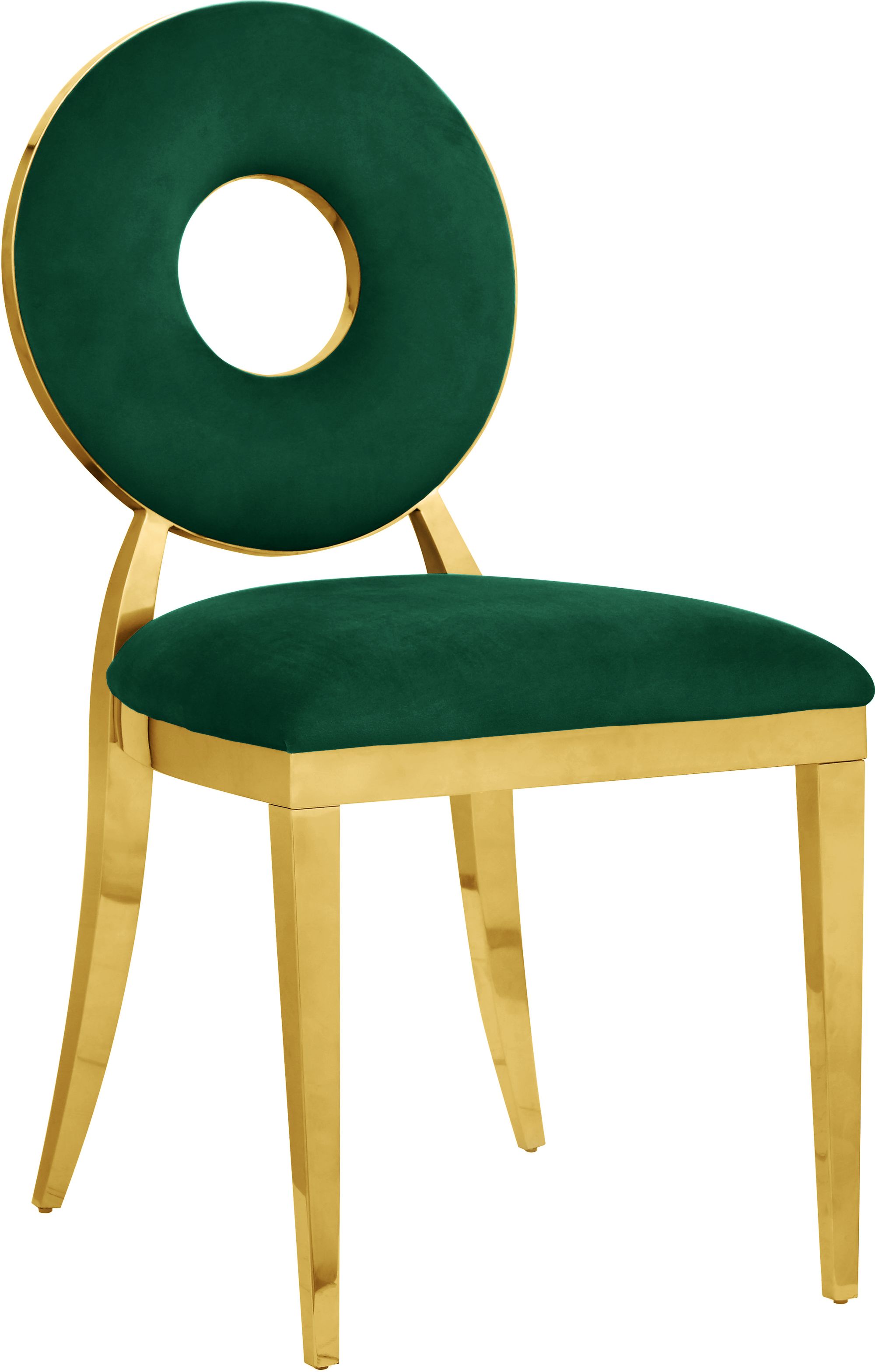 Carousel Velvet Dining Chair with Gold Stainless Steel Frame