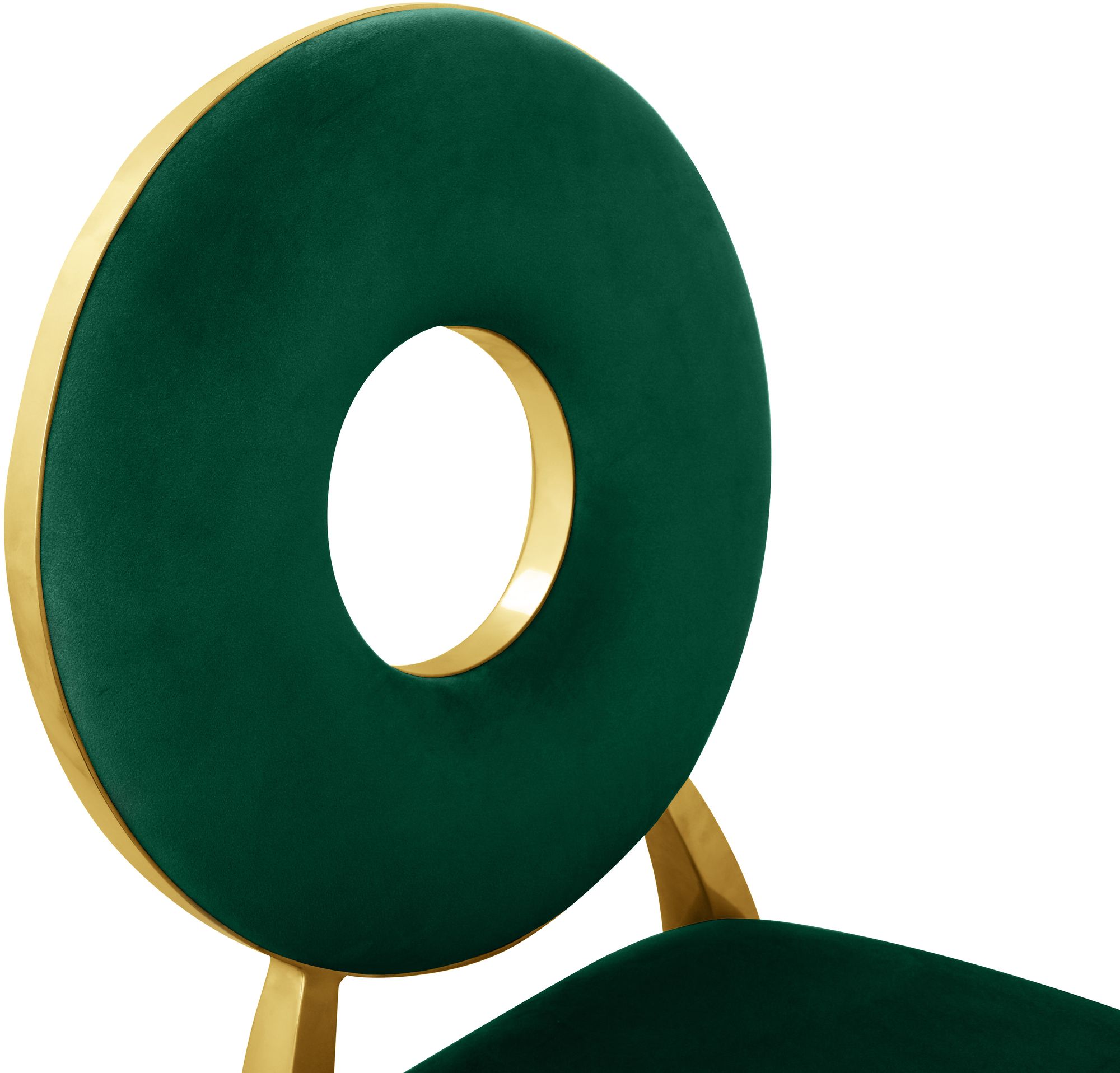 Carousel Velvet Dining Chair with Gold Stainless Steel Frame