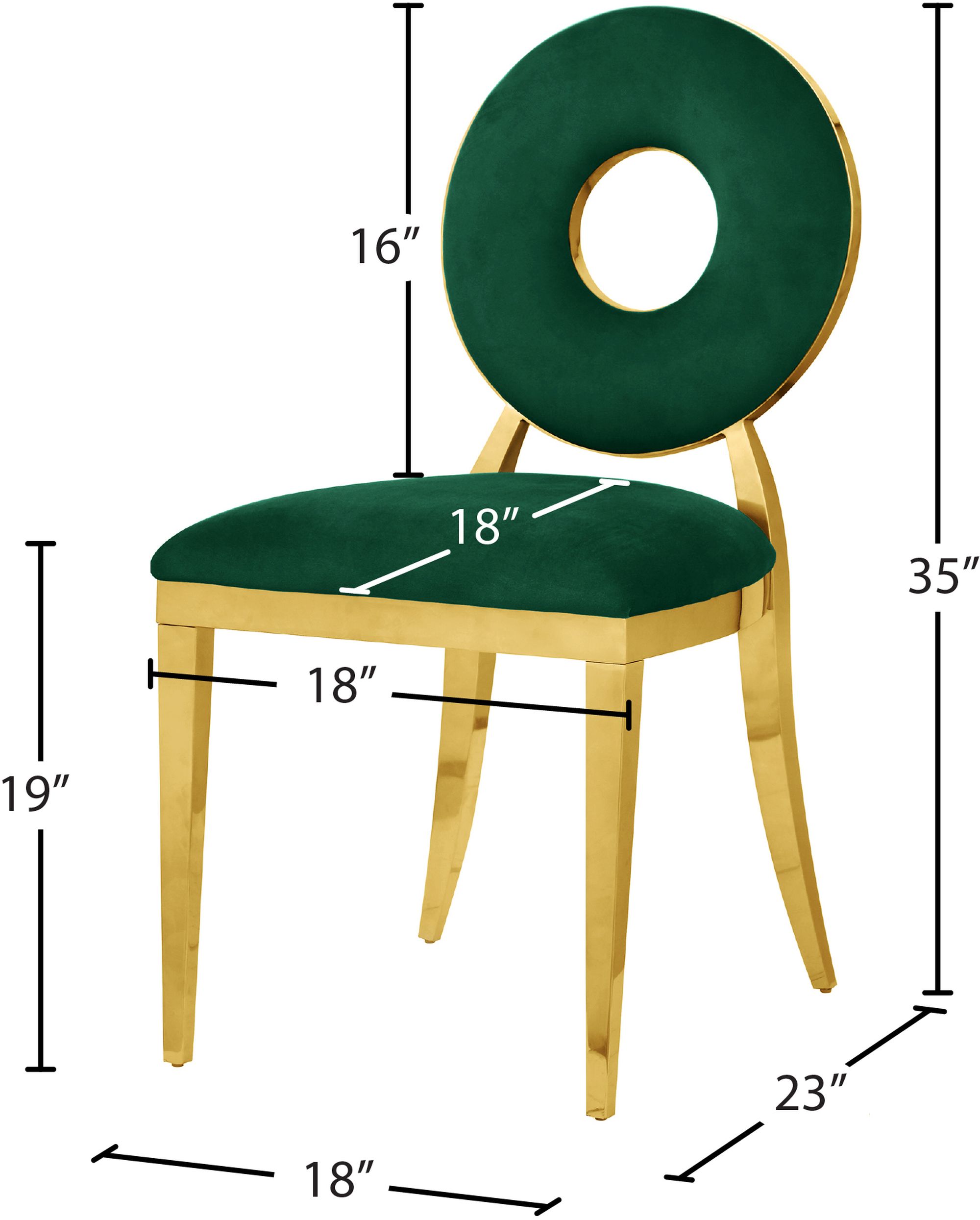 Carousel Velvet Dining Chair with Gold Stainless Steel Frame