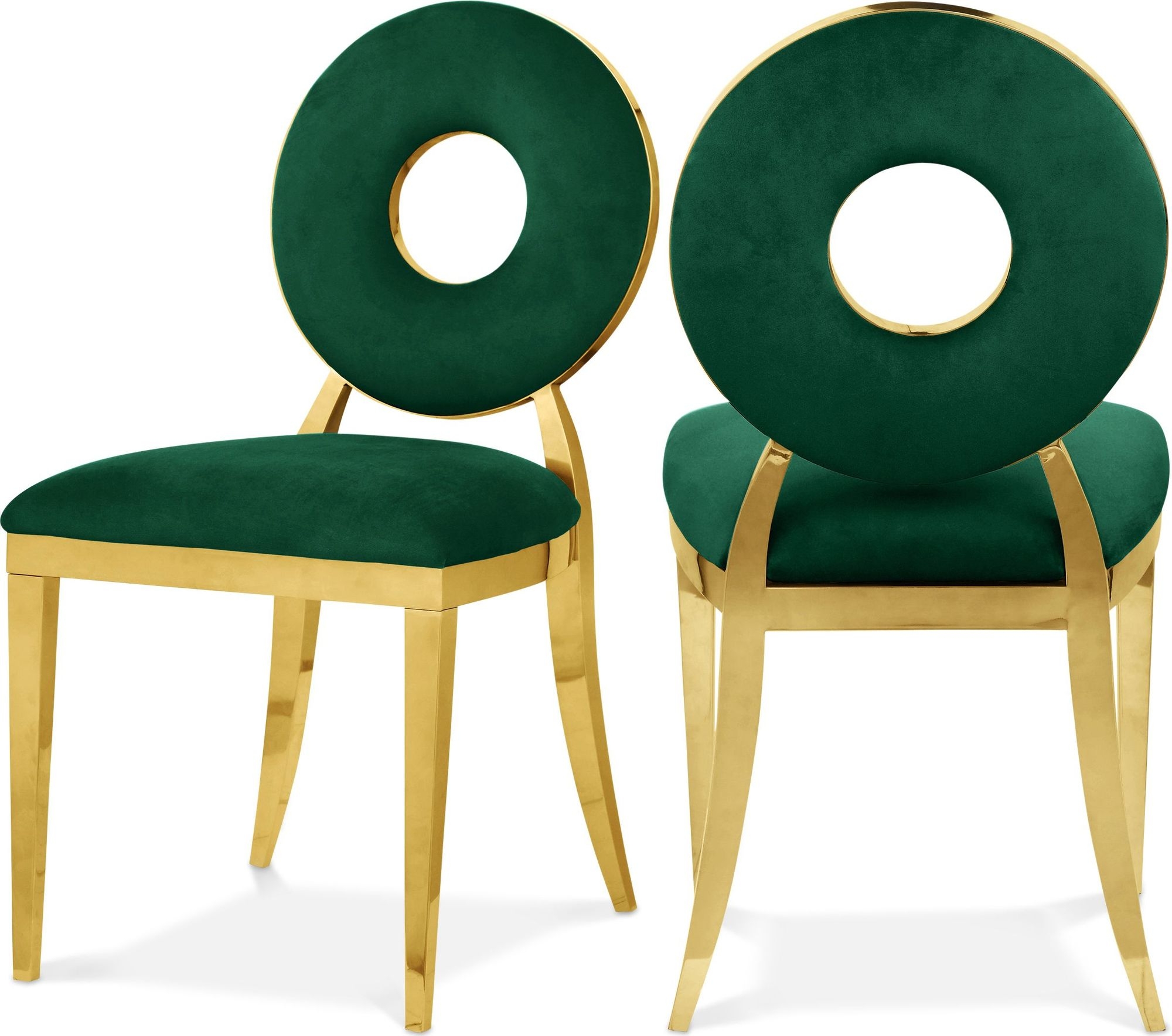 Carousel Velvet Dining Chair with Stainless Steel Frame