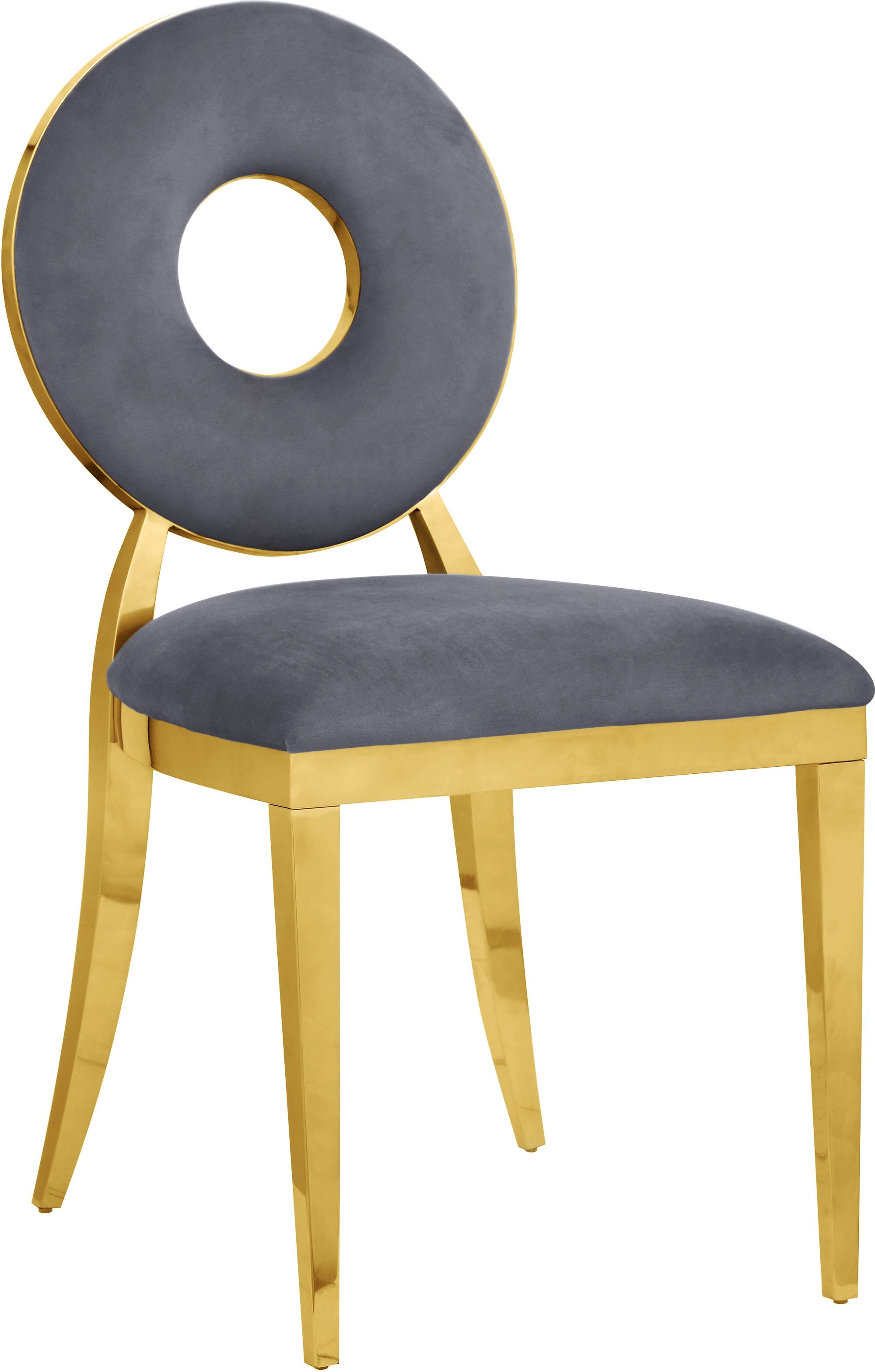 Carousel Velvet Dining Chair with Stainless Steel Frame