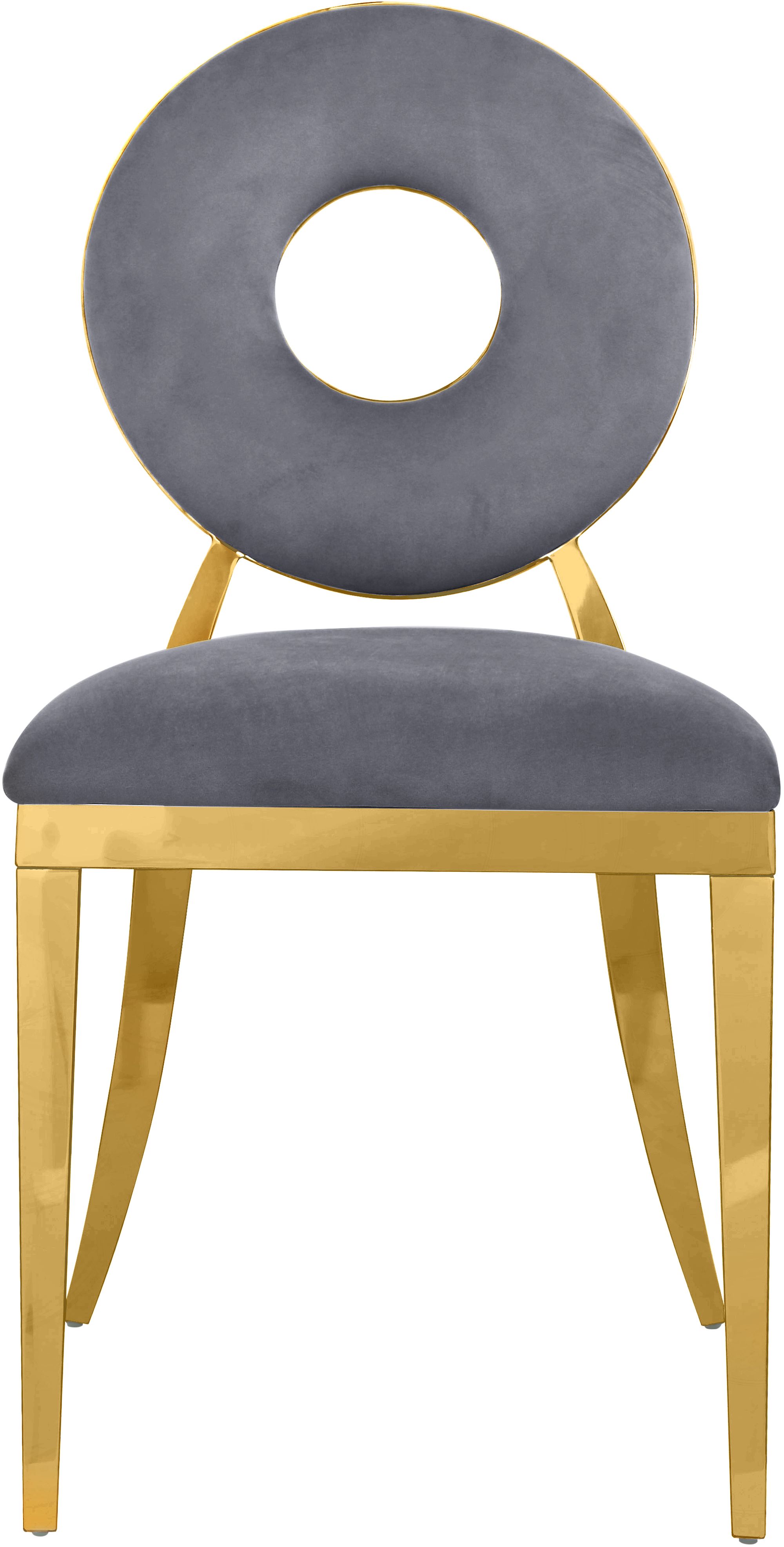 Carousel Velvet Dining Chair with Gold Stainless Steel Frame