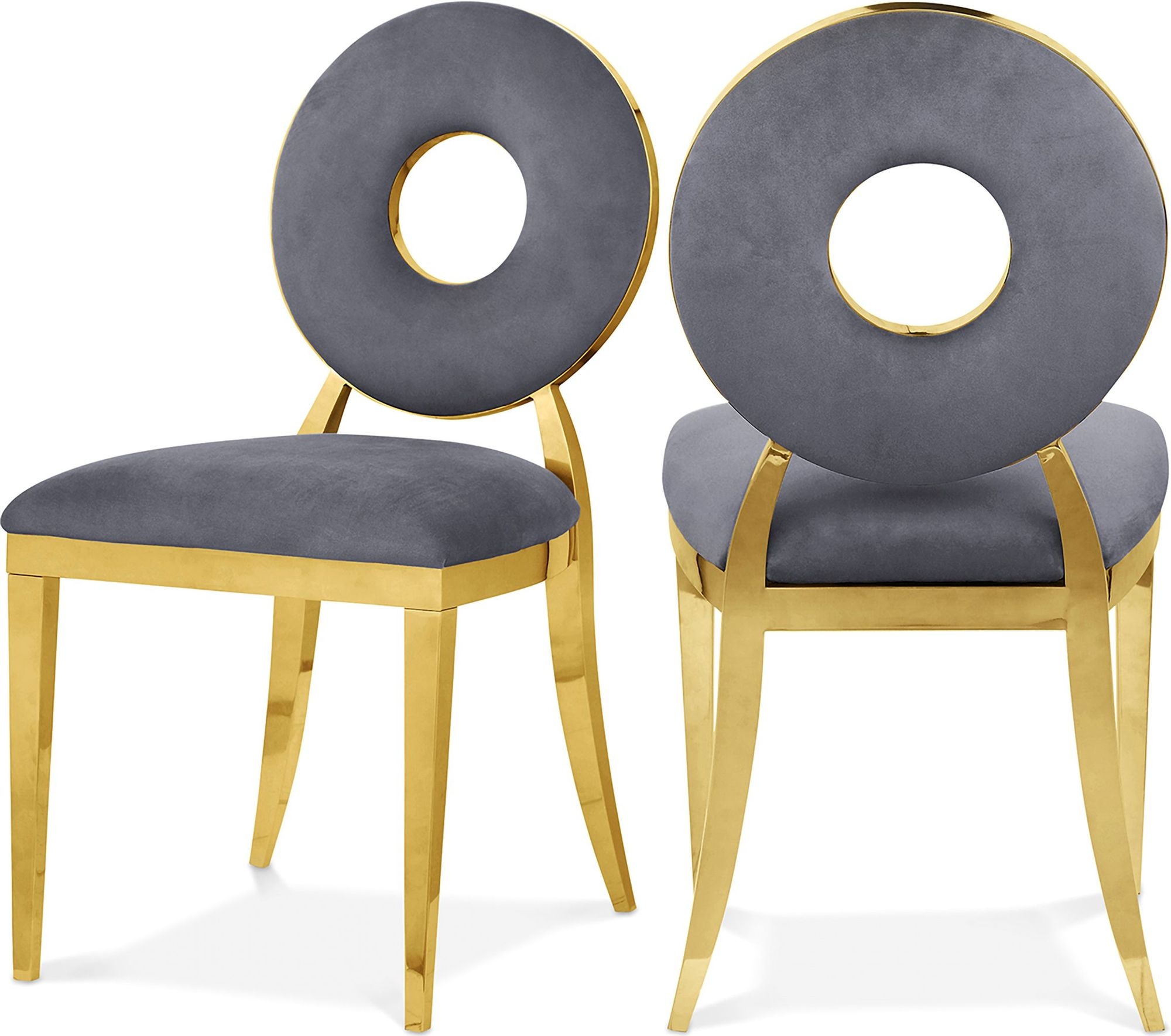 Carousel Velvet Dining Chair with Stainless Steel Frame