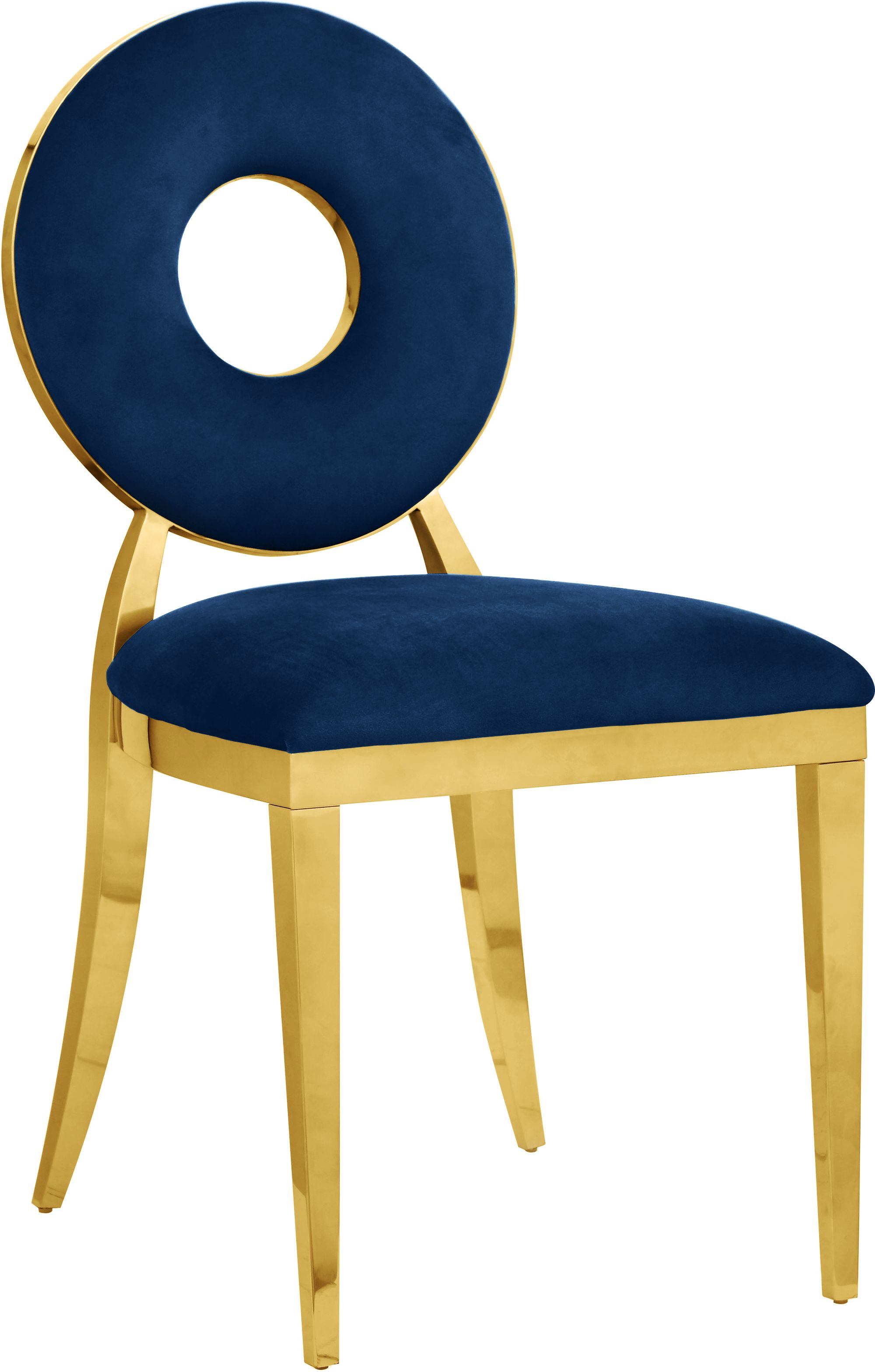 Carousel Velvet Dining Chair with Gold Stainless Steel Frame